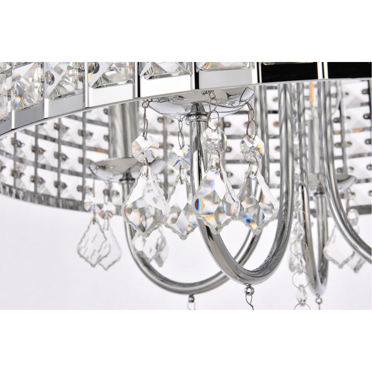 Living District Elise 4-Light Transitional Metal Flush Mount in Chrome