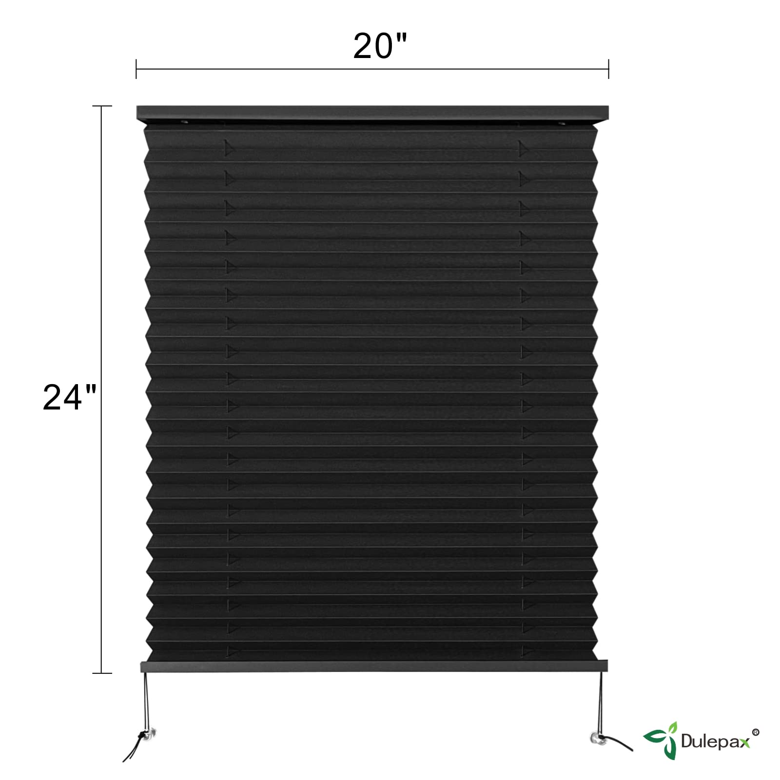 Dulepax Rv Blinds,Rv Pleated Shades,Rv Blinds Pleated Shades, 20'' W X 24'' L Black Rv Window Shades,Camper Blinds,Rv Window Bli