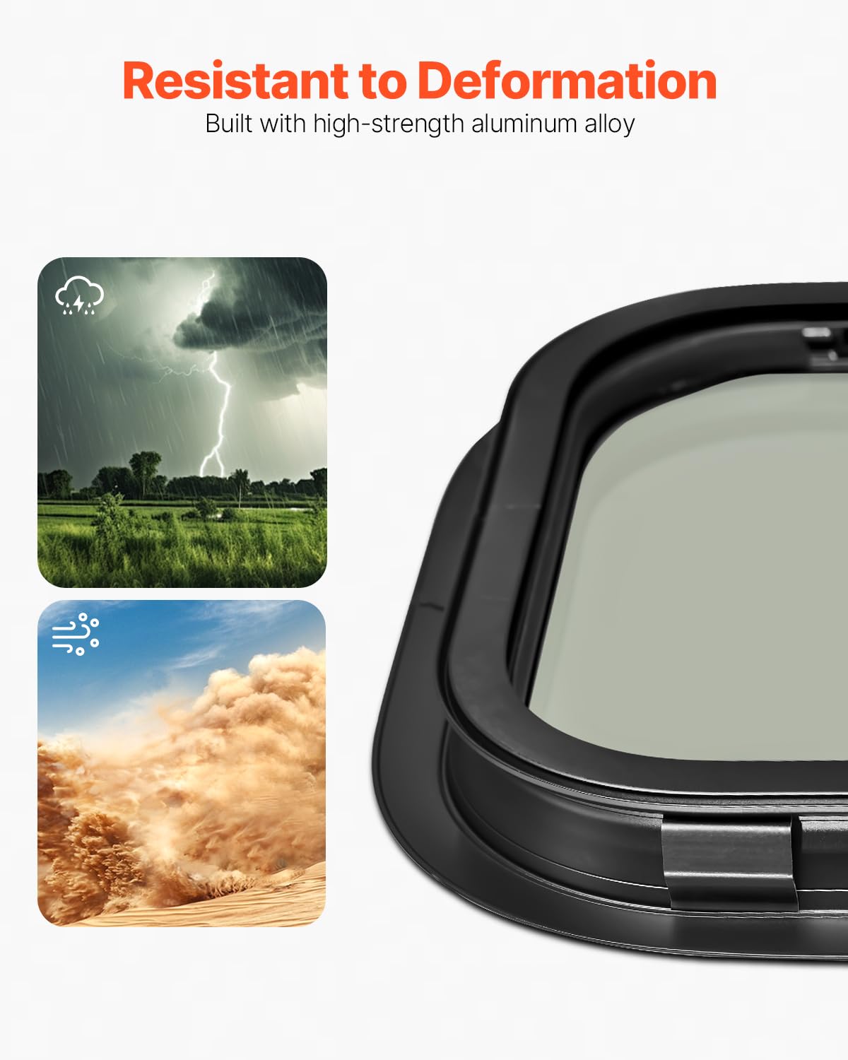 VEVOR Vertical RV Window, 14 W x 16 H Tinted Sliding RV Window with Net Screen & Trim Ring, Fit 15/16 - 1 3/4 Thickness Wall, RV