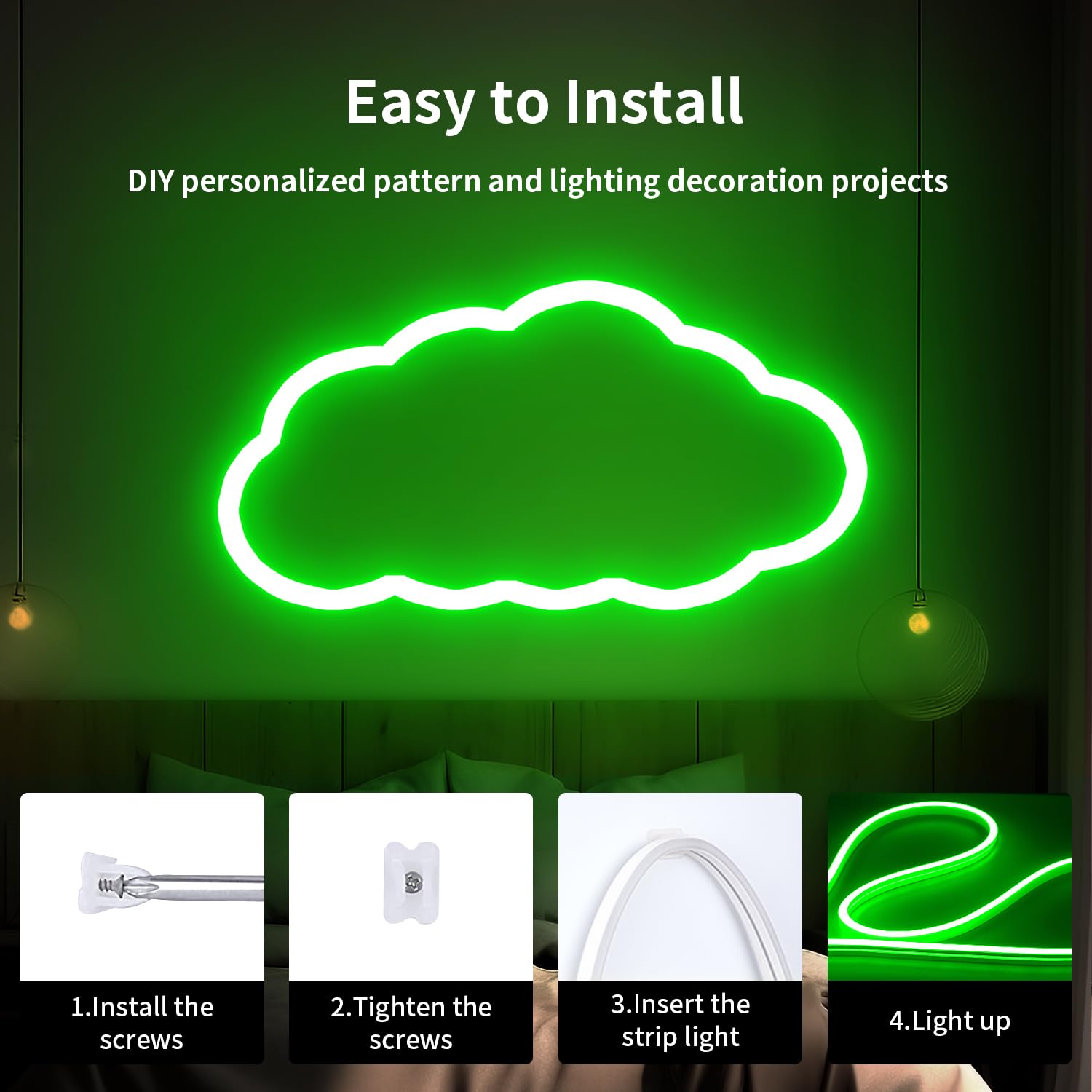 iNextStation 12V LED Strip Lights, 16.4FT Green, Waterproof, Flexible Silicone, Dimmable, Cuttable, Linkable for Home Decor