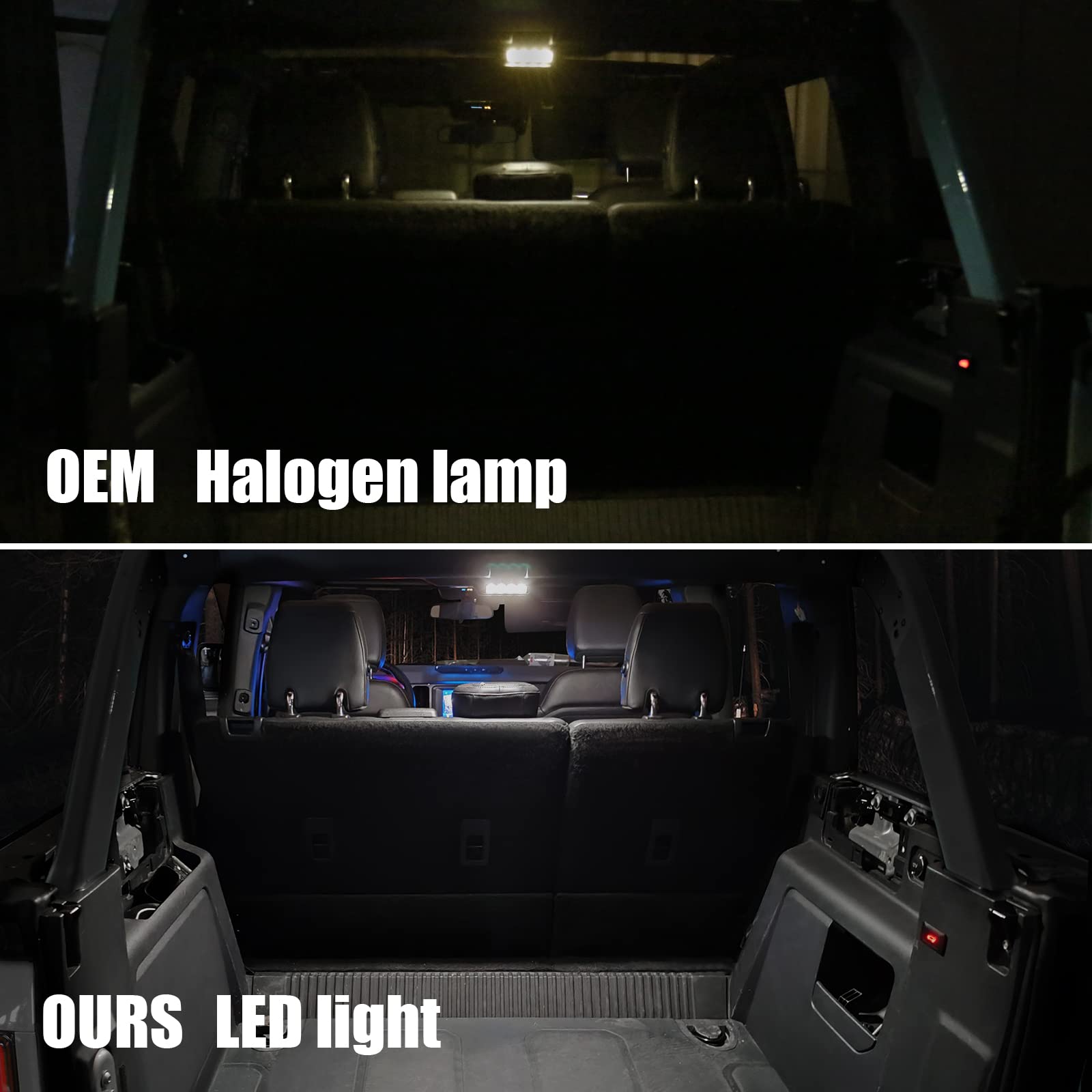 Mabett Rear Ceiling Lights Compatible With Ford Bronco 2021 2022 2023 2024, Reading Lights Fit Bronco Accessories 4-Door, Touch Switch Led Roof Lamp Trunk Cargo Area(Not Fit 2 Door)