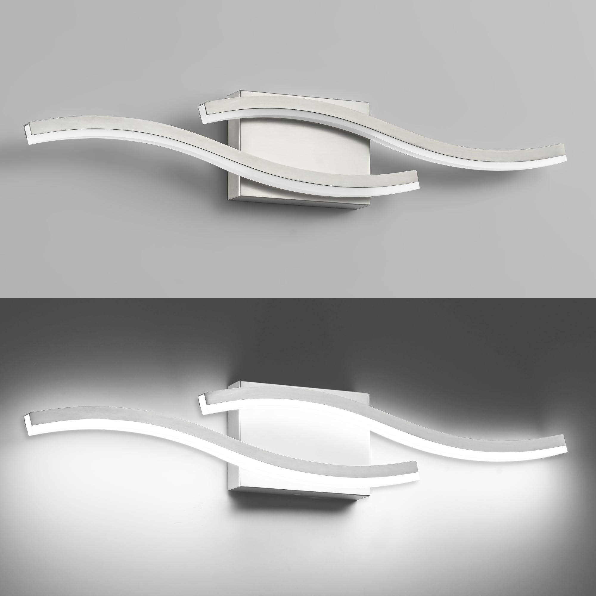 Presde 24In Dimmable Modern Led Vanity Light, Bathroom Light Fixtures Over Mirror, Brushed Nickel Bathroom Vanity Lighting Bar
