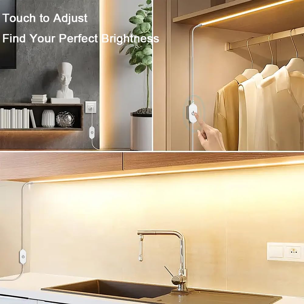 Zslaifu Usb Led Light Strip  16.4Ft 5V Warm Led Strip Lights  Dimmable Mirror Led Lights Strip  Usb Light For Bedroom  Cabinet  Kitchen  Diy Lighting (Power Adapter Not Included)