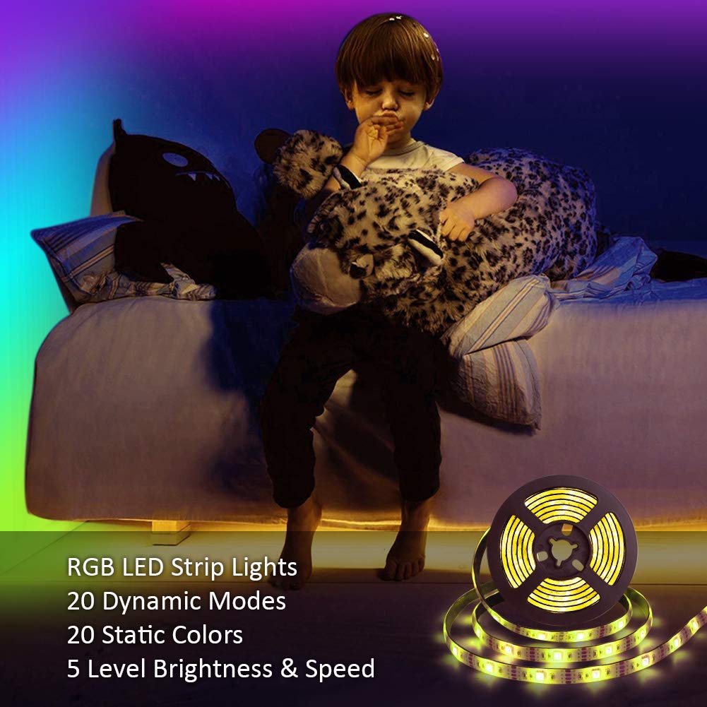 Abtong Led Strip Lights Battery Powered Rgb Led Battery Lights 17 Keys Remote Control 2Pcs 6.56Ft Waterproof Led Lights Strip Co