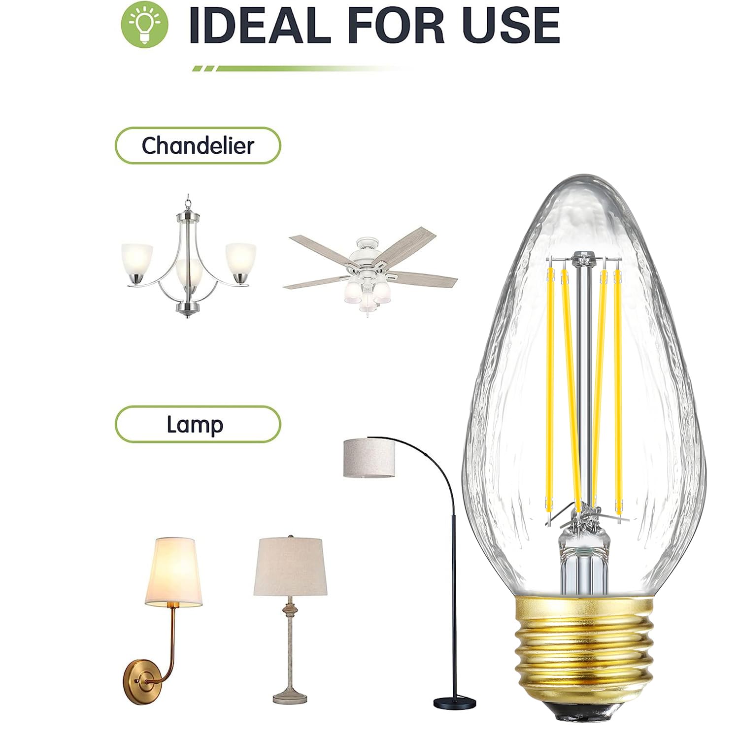 Leools E26 Led Bulb 8W Equivalent E26 Led Bulb 100 Watt Dimmable Daylight 4000K E26 Edison Bulb Ac120V 800Lm Tubular F14 F45 Led