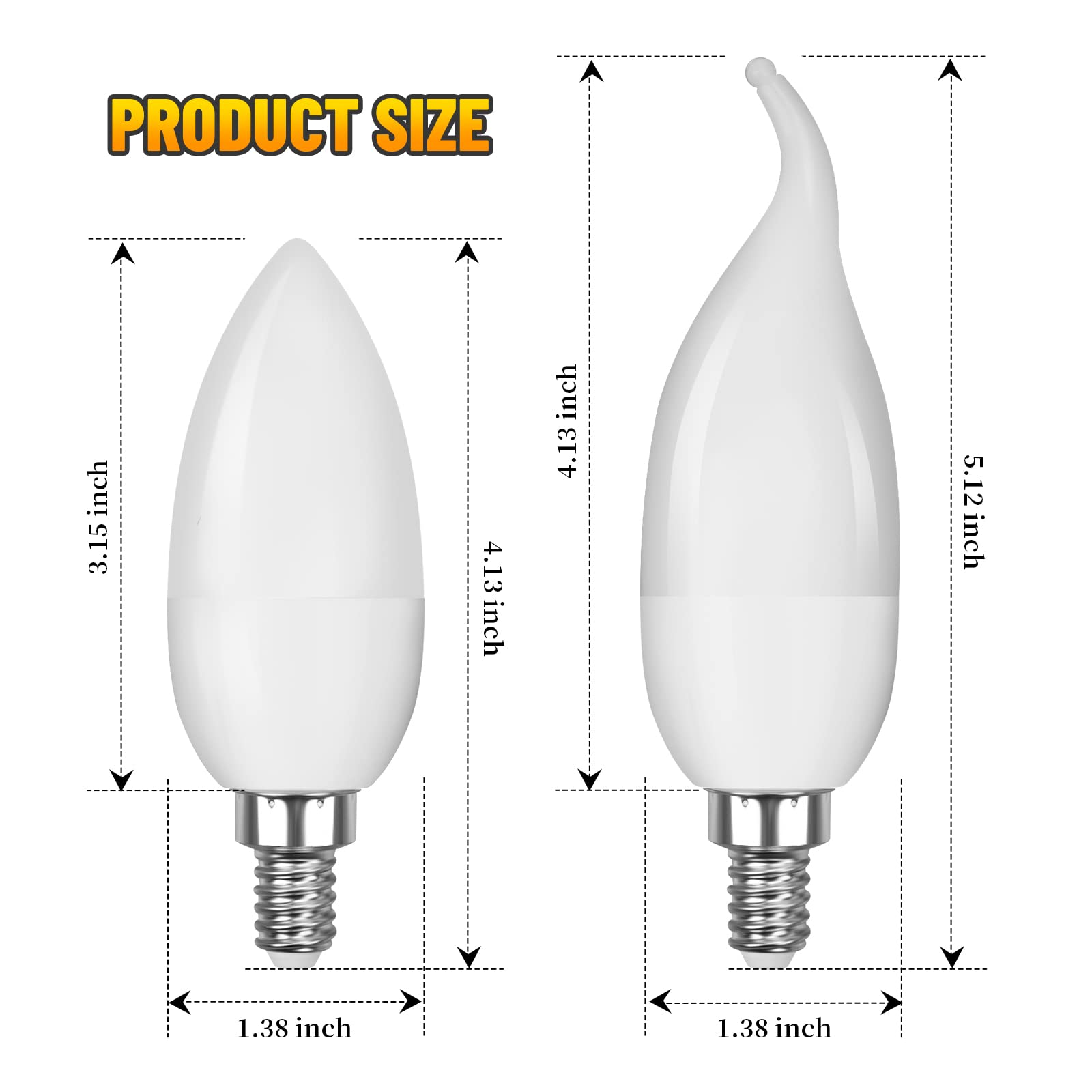 Ladiwanka E12 Led Flame Light Bulbs, 3 Modes, 1800K Warm White, 8 Pack For Halloween