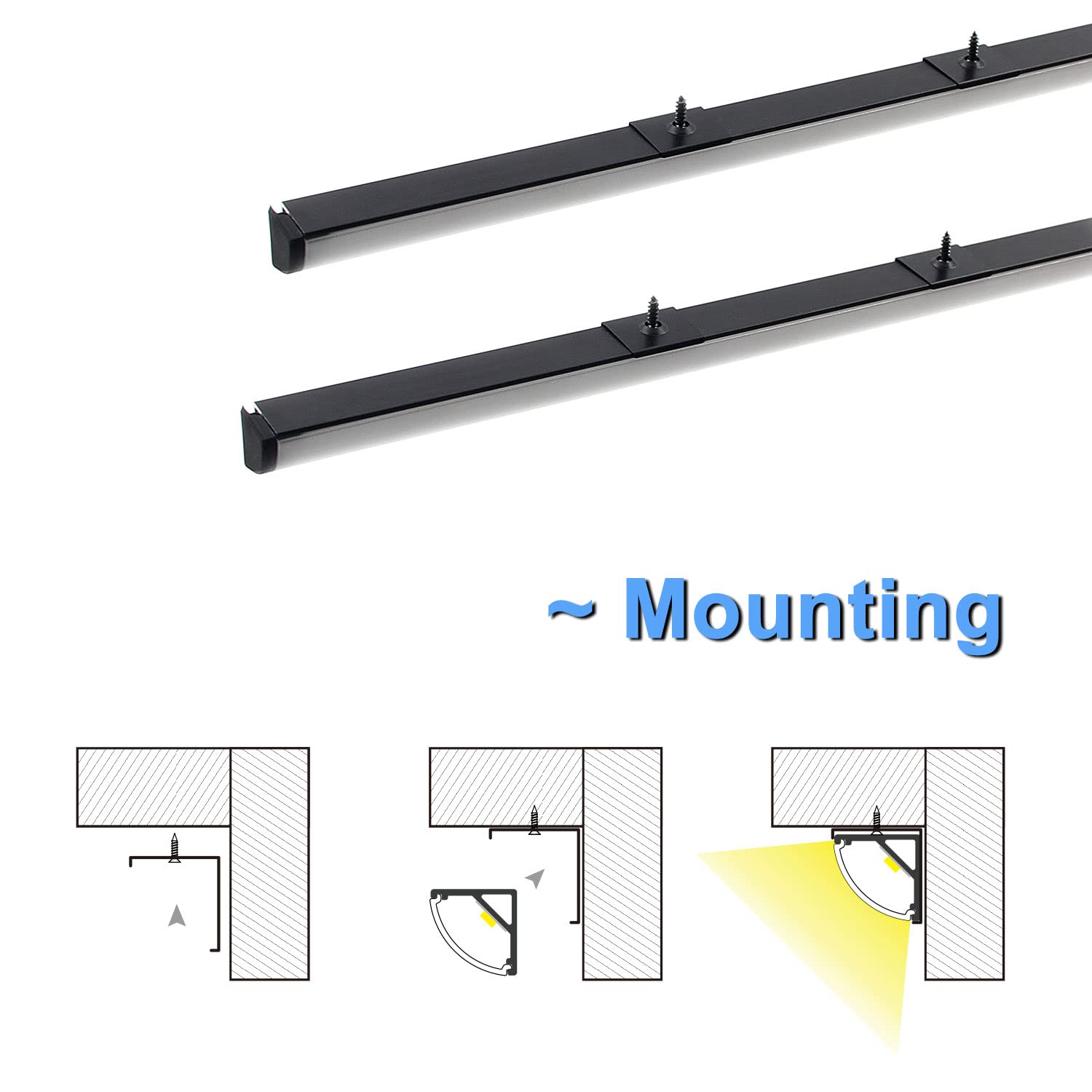 Vst 10Pack 3.3Ft Led Channel, V Shape Led Diffuser Channel, Led Aluminum Channel System With Milky Cover, End Caps And Mounting