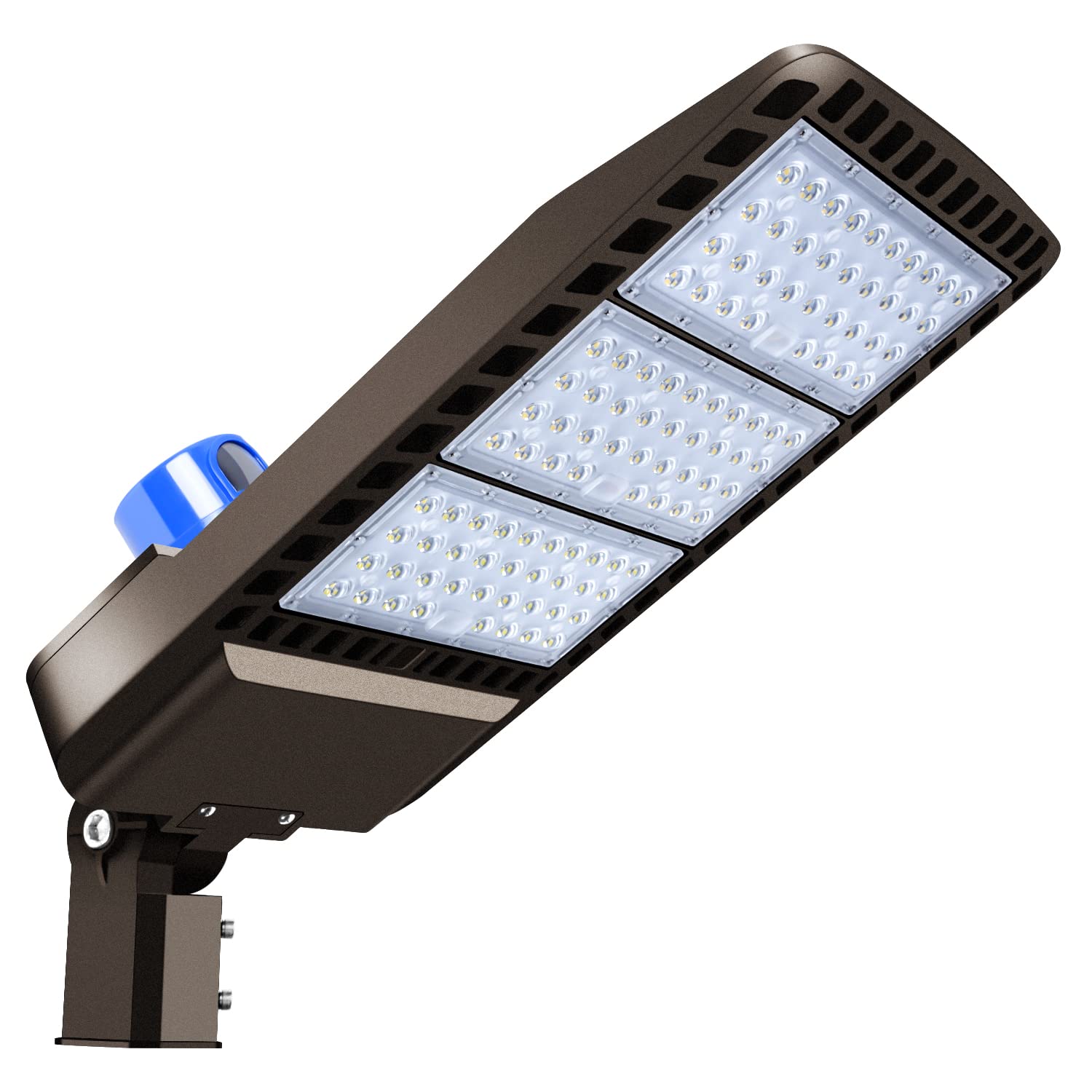Juyace 300W Led Parking Lot Light Slip Fitter Mount Dusk To Dawn Outdoor Lighting Exterior Flood Commercial Outside Ip65 Waterproof 100-277V Security Area Shoebox Street