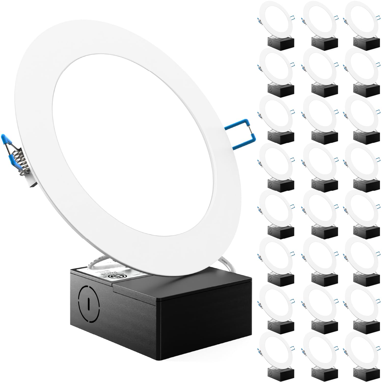 Sunco 24 Pack Recessed Lighting 6 Inch LED, Canless Ceiling Lights Slim with Junction Box, 850 LM, 14W (100W Equivalent), 6000K 