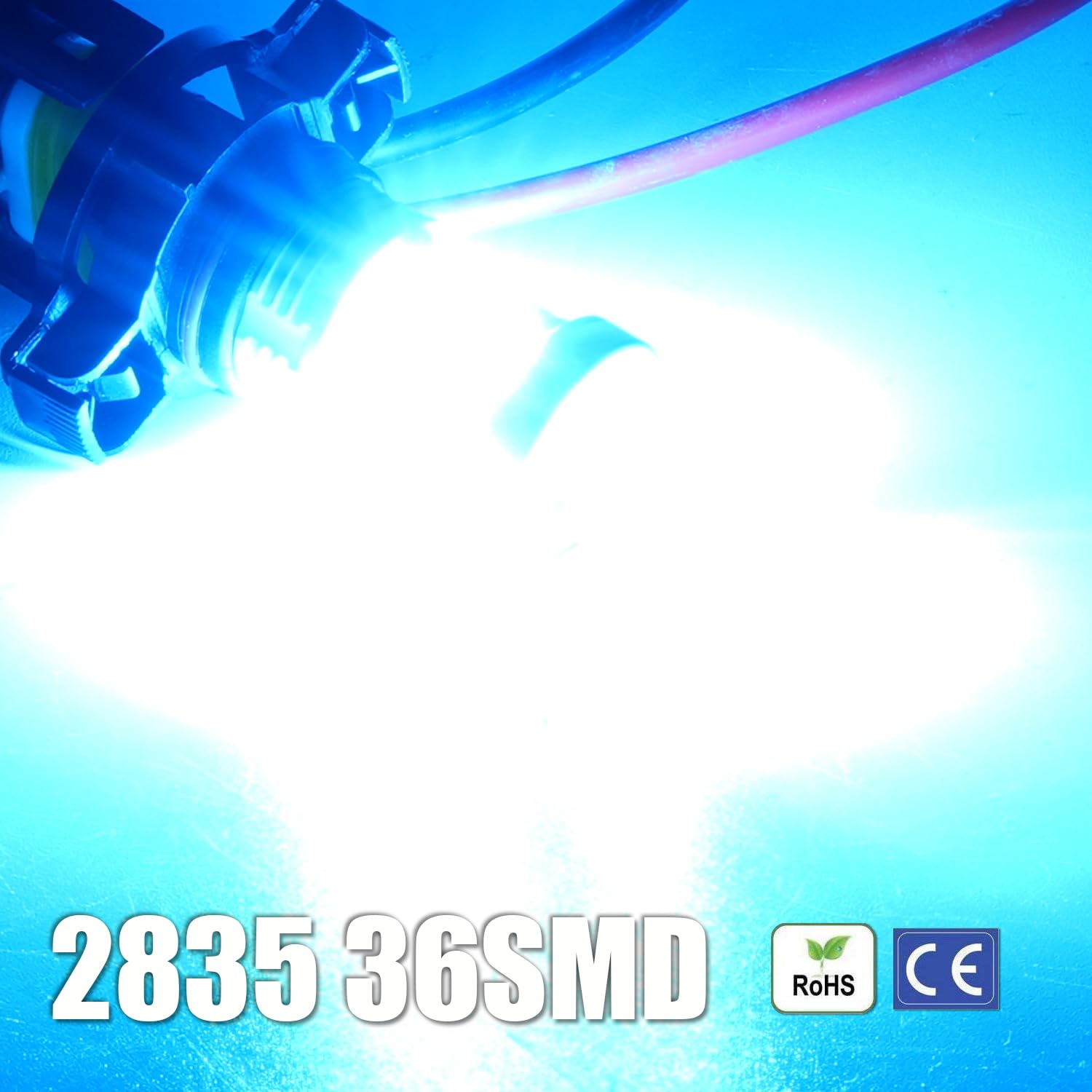 KISLED LED Fog Light Bulbs 3000lm High Power 2835 Chips 2504 Ice Blue
