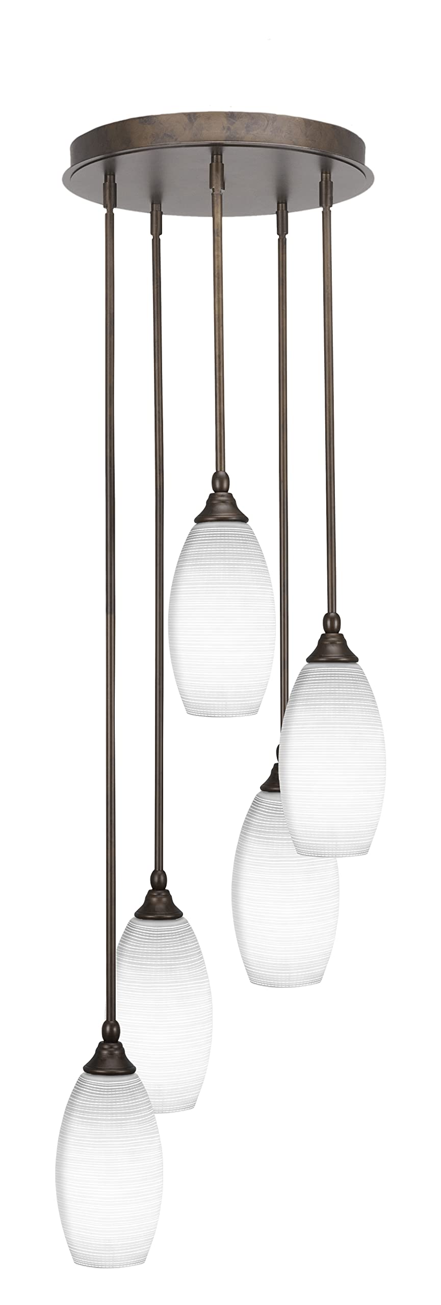 Empire 5 Light Cluster Pendalier in Bronze Finish (2145-BRZ-4041)