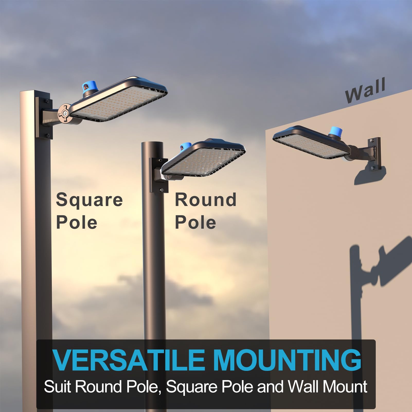 Lightdot 400W(486X1W Led) Parking Lot Lighting 60000Lm(150Lm/W) 5000K Etl Listed Led Parking Lot Lights With Smart Photocell Ip65 Waterproof Arm Mount For 30~55Ft Height-2Pack Yrs Warranty