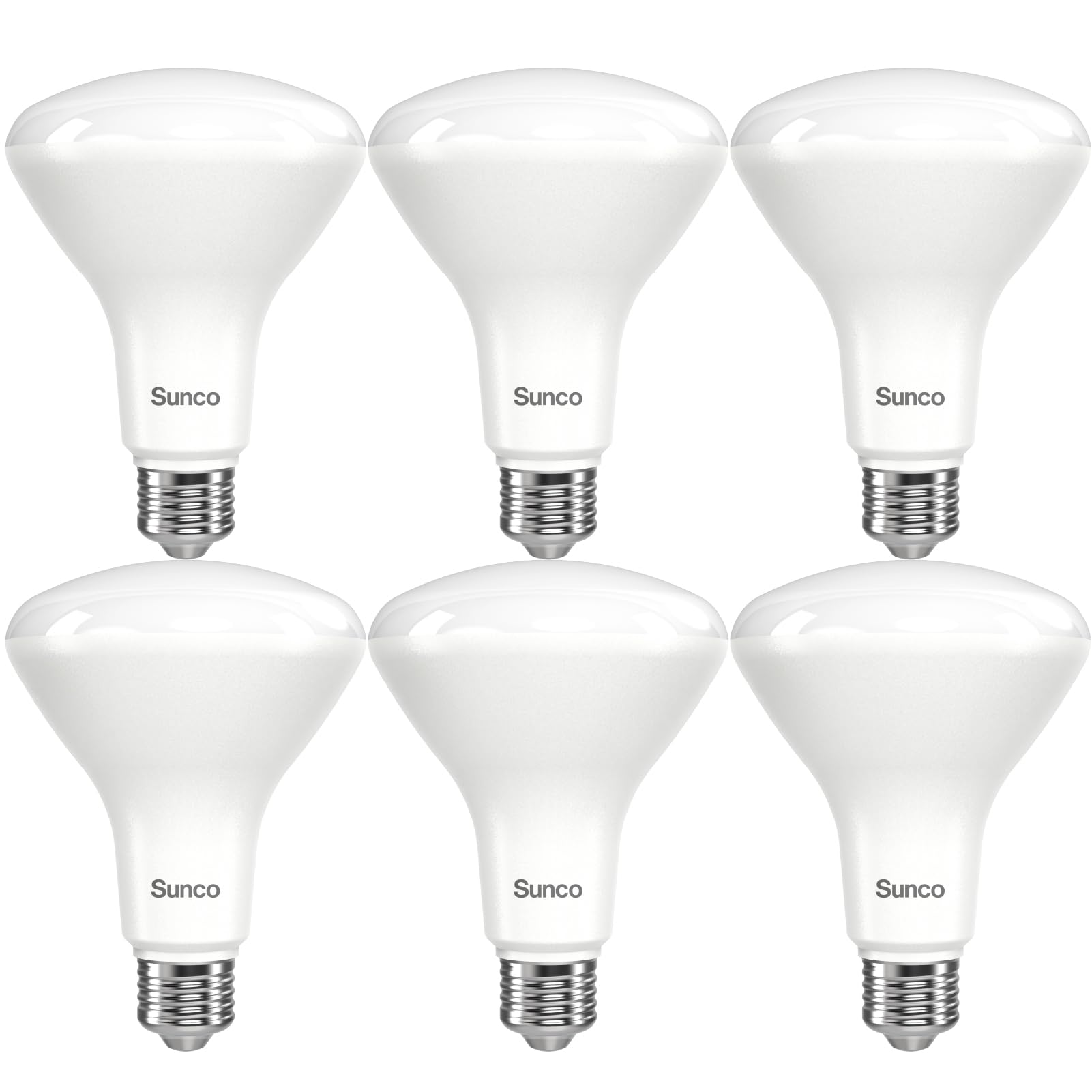 Sunco 6 Pack Br30 Led Bulbs, High Output 1200 Lumens, Indoor Flood Lights, 11W Equivalent 65W, 4000K Cool White, E26 Base, Inter