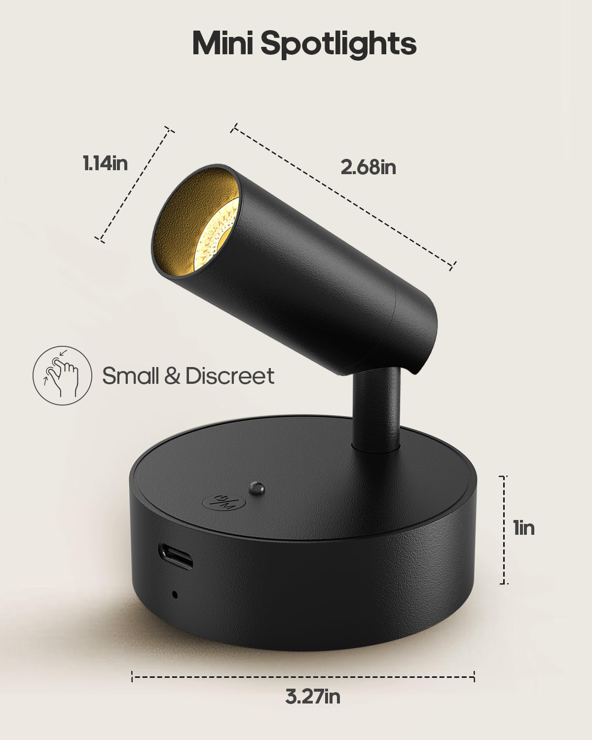 Goodea Spotlights Indoor, 3000mAh Rechargeable Battery Plant Spotlight Indoor with Remote, Wireless Led Uplighting with 3 Colors