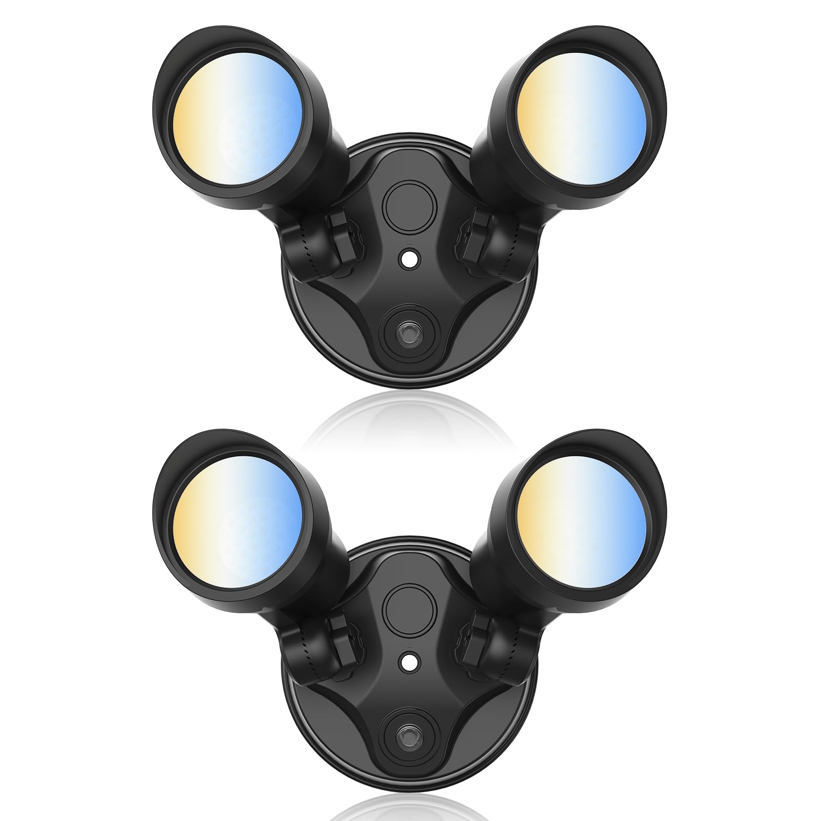 Alusso Lighting 25W Led Dusk To Dawn Security Lights, 1900Lm Ip65 Waterproof Exterior Flood Lights, 3000K/4000K/6000K Selectable, 2 Adjustable Heads Outdoor Lights For Yard, Garage (Black 2 Pack)