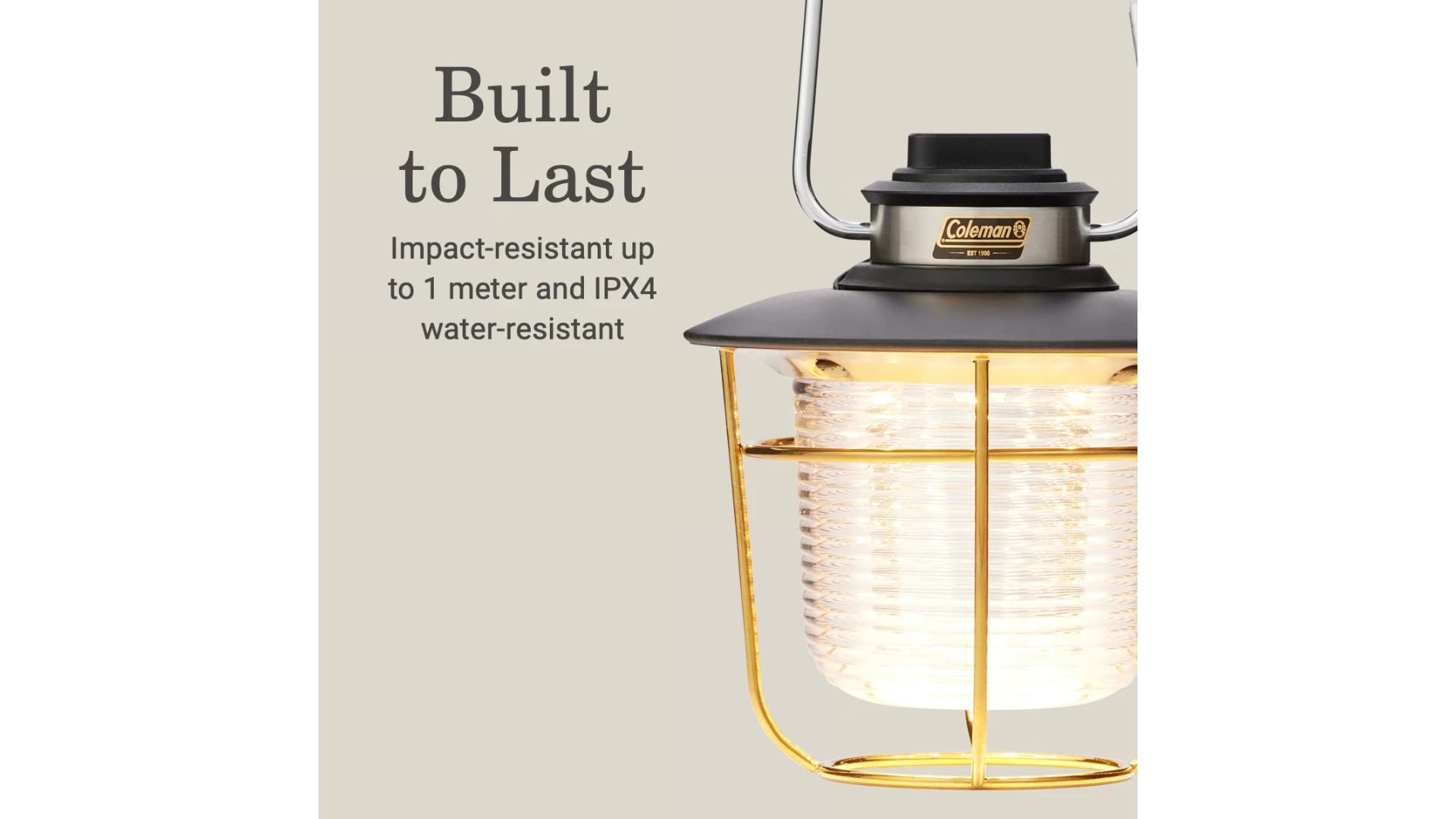 Coleman 1900 Collection 200 Lumens Premium Led Lantern, Durable Impact & Water-Resistant Lantern With Adjustable Brightness Settings & Carry Handle