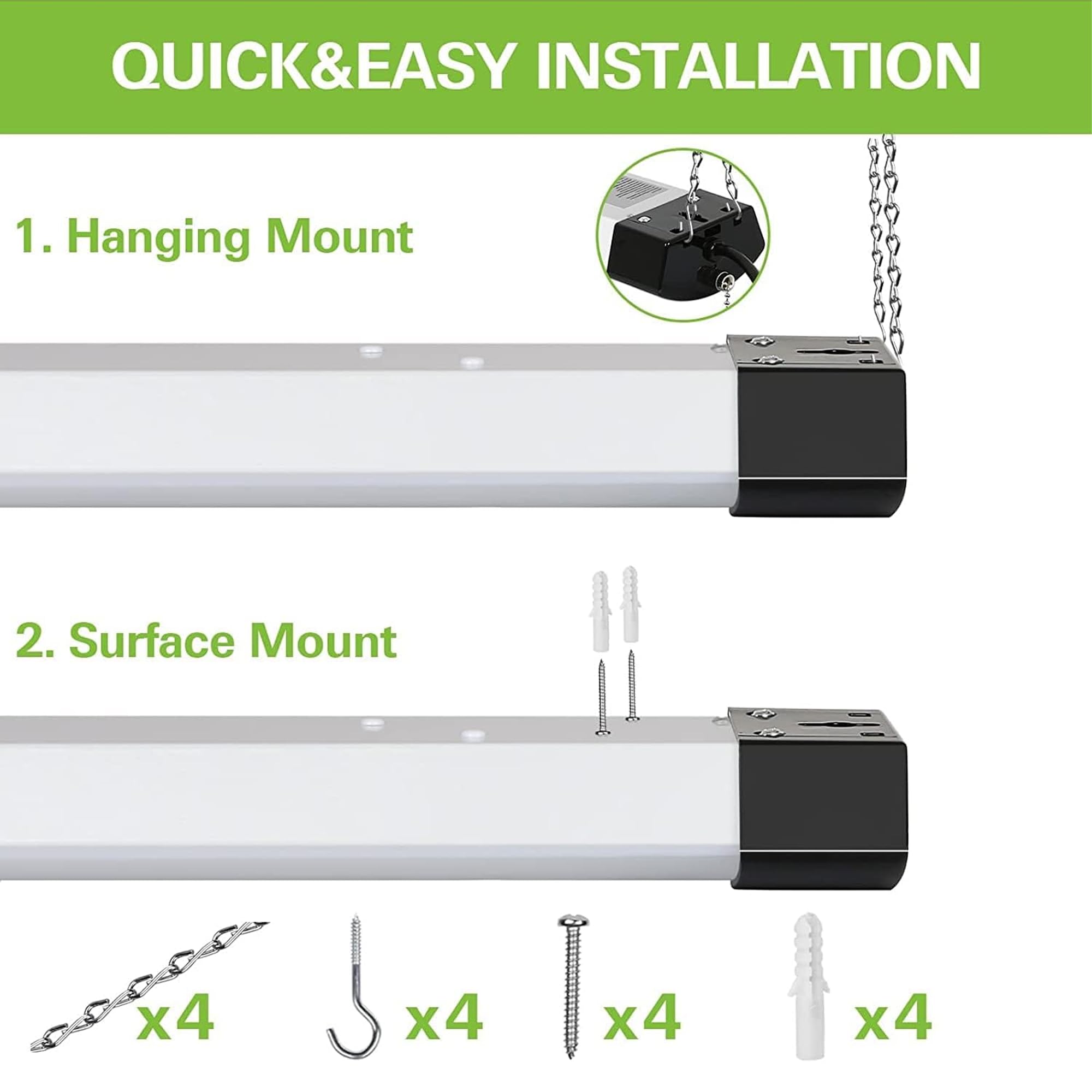 Hykolity 4Ft 120W Led Shop Light Linkable, 13000Lm(400W Equivalent), 5000K Utility Shop Lights For Garages, Workshops, Basements