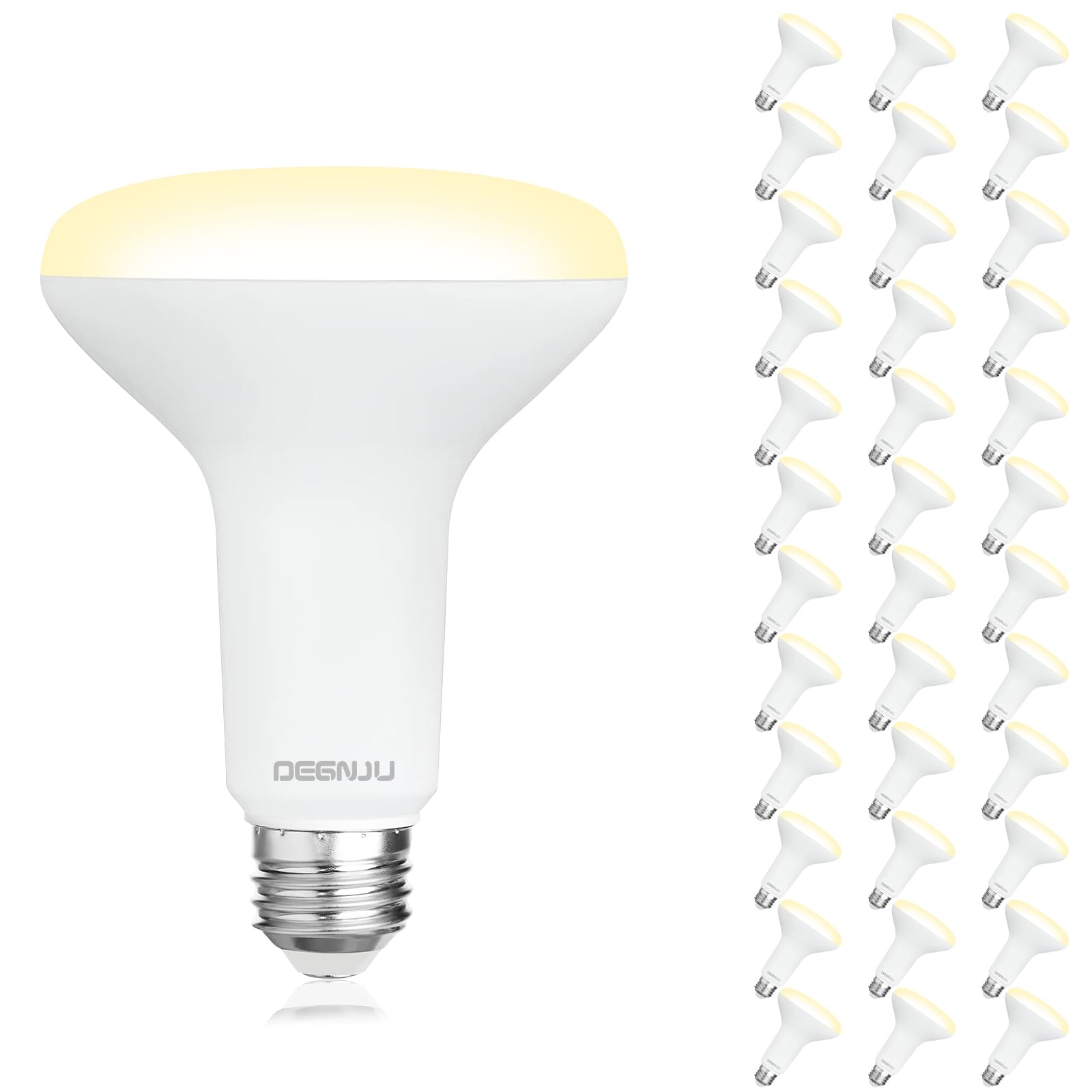 Degnju 36 Pack Br30 Led Bulb, Dimmable Indoor Flood Lights 7W Equivalent 65W 2700K Soft White, Cri80, 650 Lm, E26 Base, 15000 Li