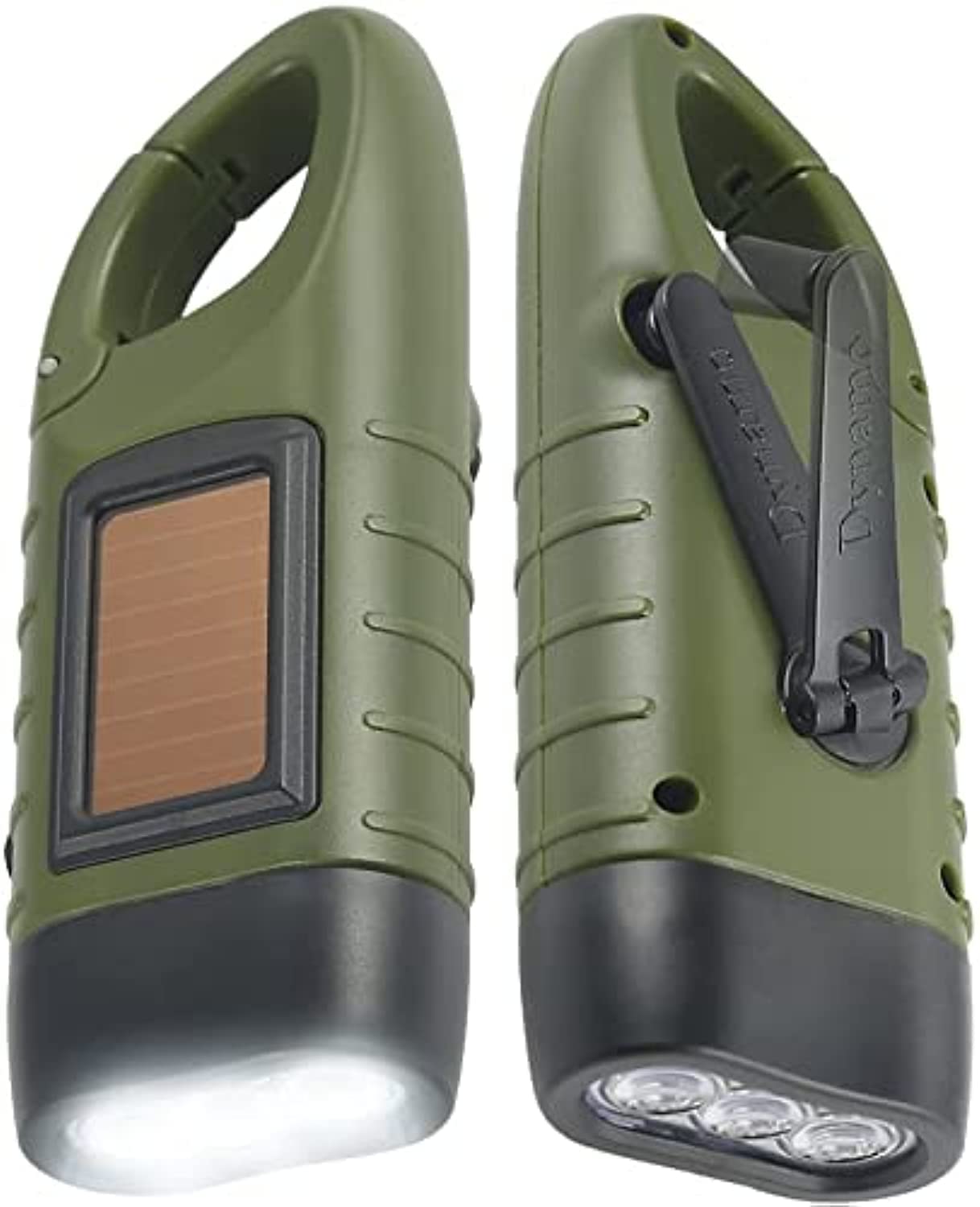 Simpeak Hand Crank Solar Powered Flashlight, Emergency LED Torch, Model S19, Green