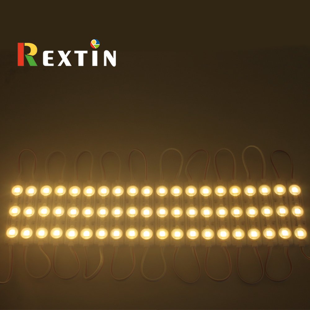 Rextin Super Bright 200Pcs 3 Led Module Warm White 5050 Smd 66-72Lm Each Module Waterproof Decorative Light For Letter Sign Adve