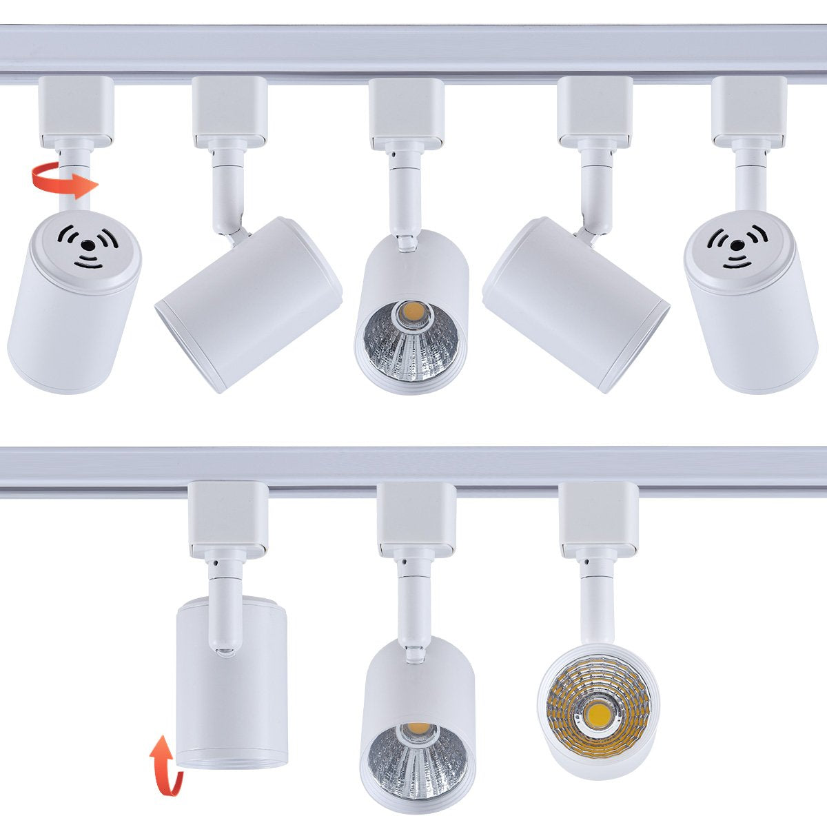 Mirrea 12 Pack Led Track Lighting Heads, 6.5W Warm White, Compatible With H Type Rail
