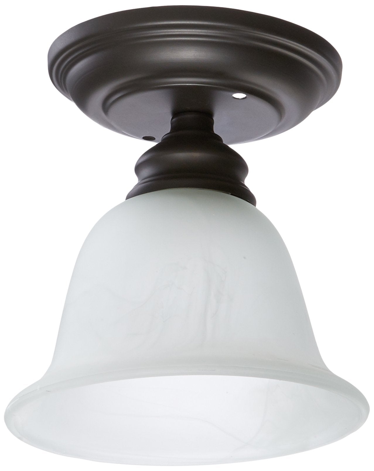 Livex Lighting Es  Ceiling Mount Fixture, Alloy Steel, 6.25inL x 6.25inW x 6.75inH, Bronze, Model 1350-07