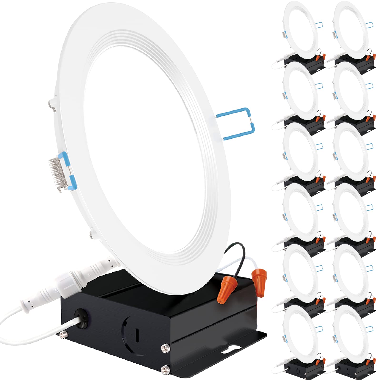 Sunco 12 Pack 6 Inch Ultra Thin LED Recessed Lights, 5000K Daylight, Dimmable, Polycarbonate, Model DL_SLBF6-14W-5K