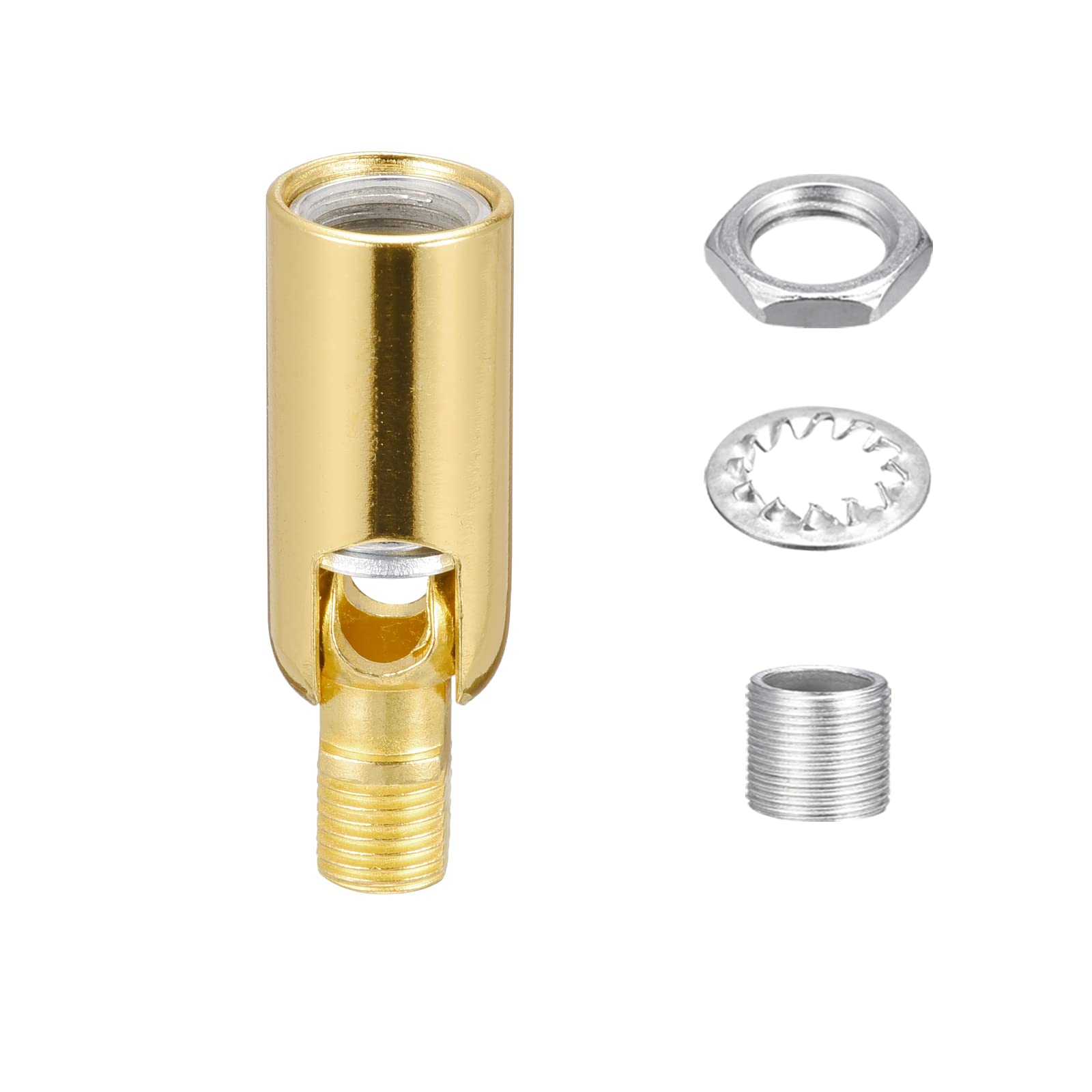 Meccanixity Sloped Ceiling Adapter 180 Degree Swivel M10 Thread, For Chandelier Ceiling Pendant Light, Gold Tone Pack Of 2