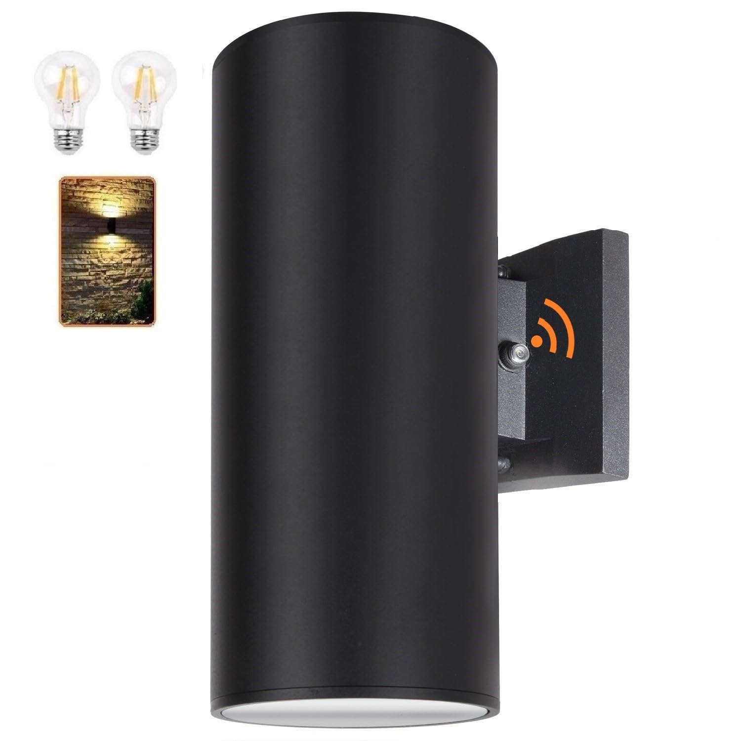 Zuukole Outdoor Wall Light, Exterior Lighting With Dusk To Dawn Sensor - 2 Light Bulbs Included, Aluminum Waterproof Wall Mount