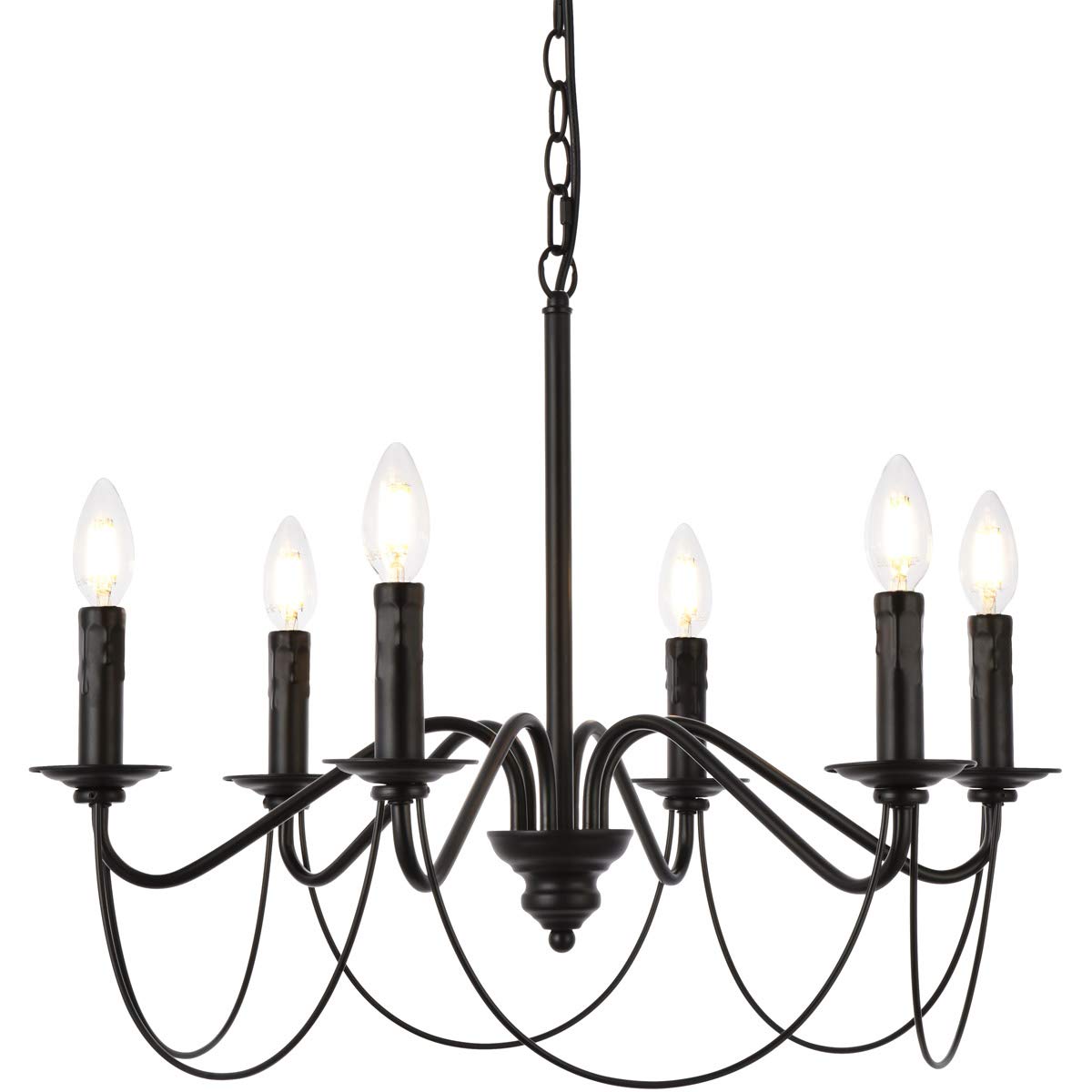 Elegant Lighting Living District Westley 6 Lights Pendant in Black