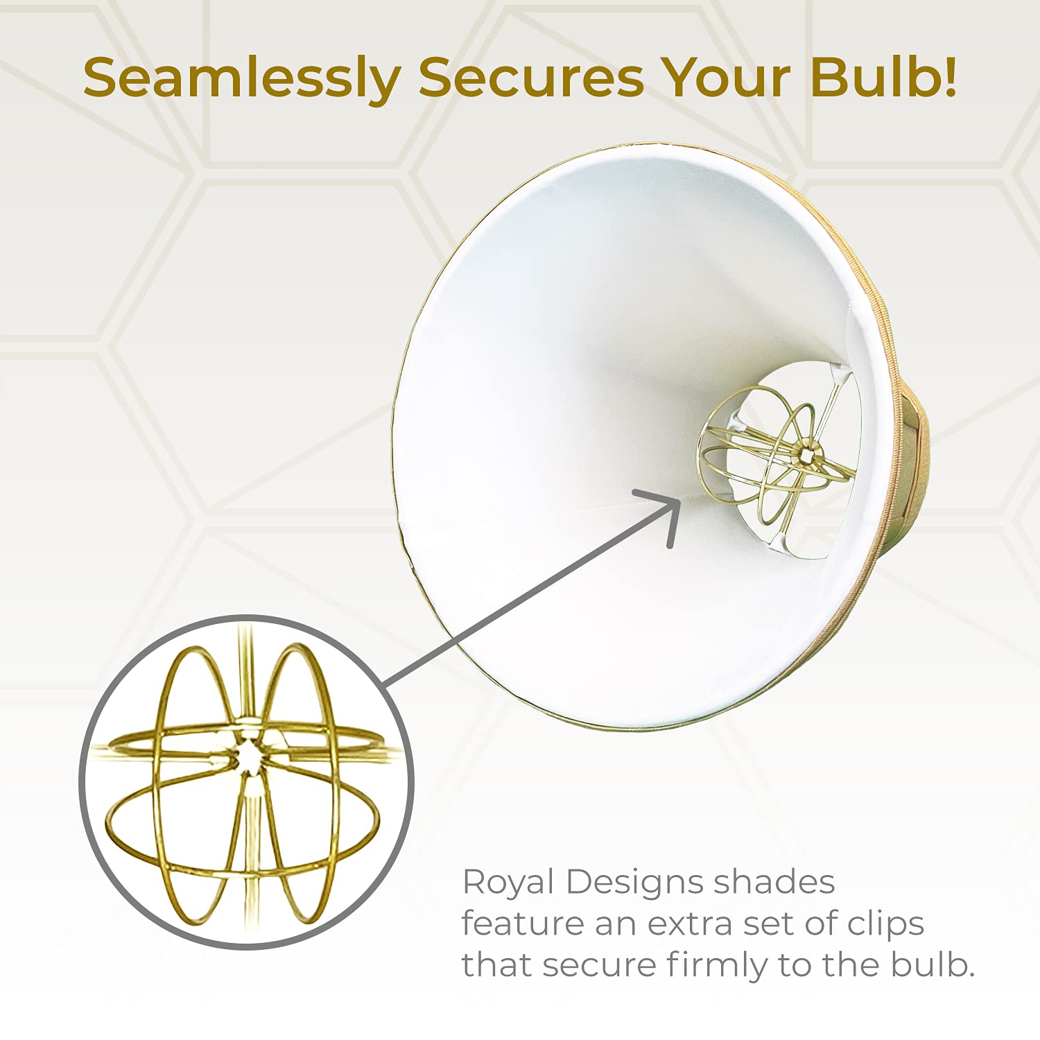 Royal Designs, Inc. True Bell Lamp Shade With Round Clip, Antique Gold, 4" X 8" X 7.25, Bs-704Rc-8Agl