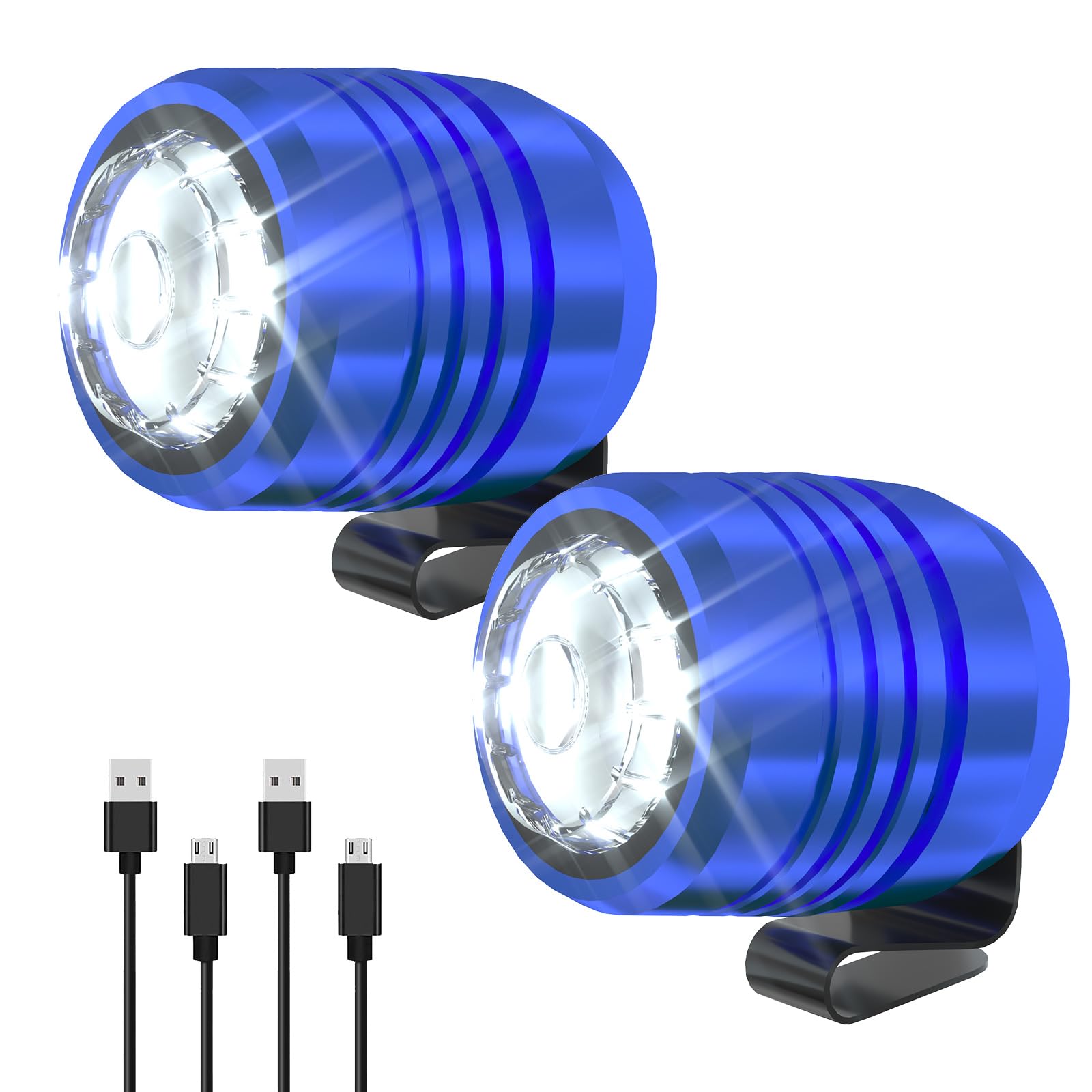 AUKSKY Rechargeable Headlights for Shoes, Adjustable Light, Blue, Croc Light, 1.42*1.12*1.34in