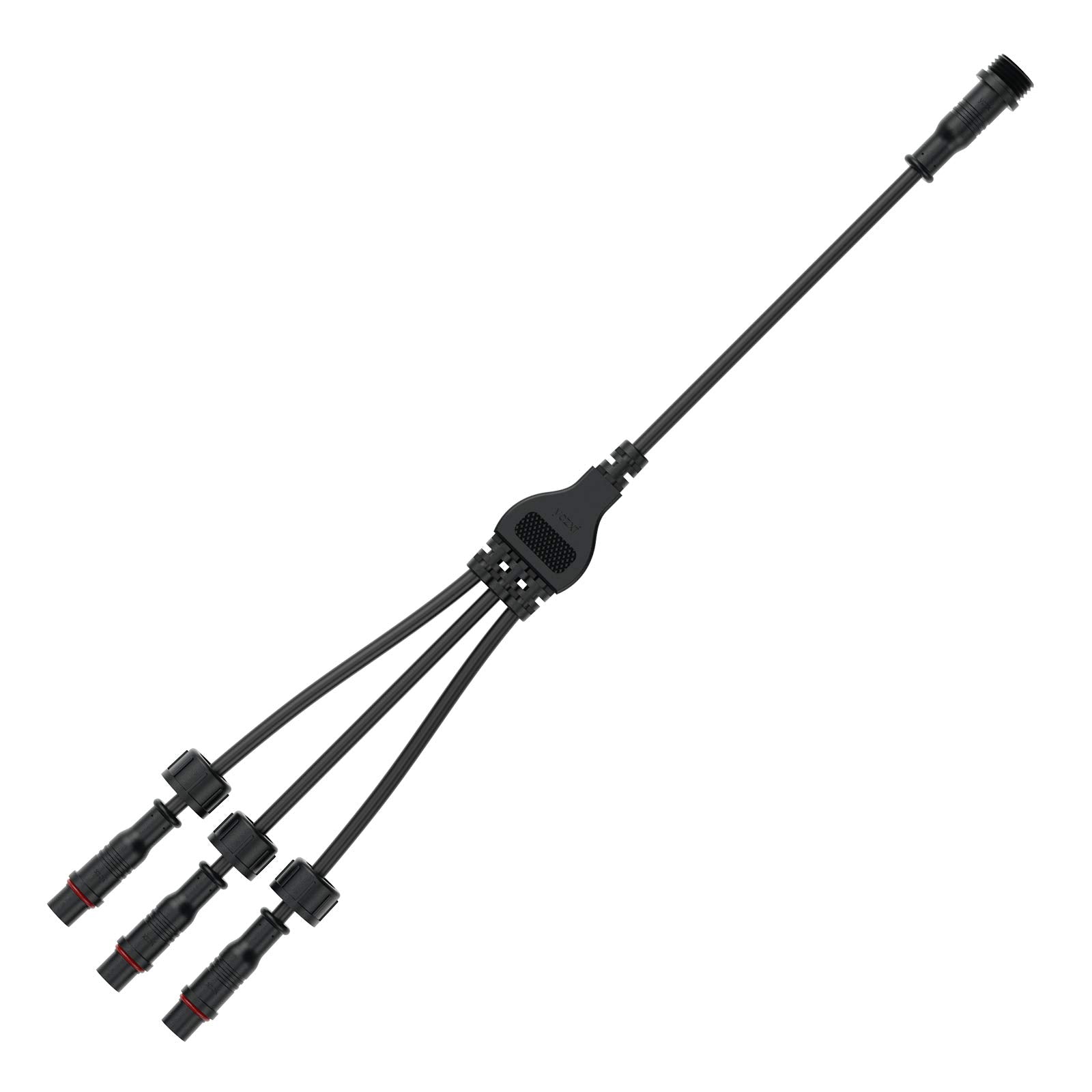 Btf-Lighting 4 Core 4 Pin Small Size Ip65 Y Shape 1 Male Divided 3 Female Splitter Connector Black Plastics 0.2Mm²/24Awg 15Mm Nut 1 Pcs