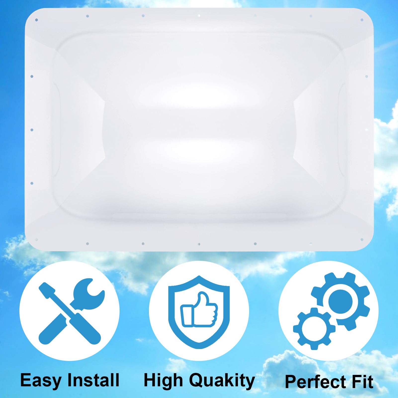 XMK RV Skylight Replacement Cover, 14inx22in, White, Fits 18inx26in Openings, Model RV Skylight-003