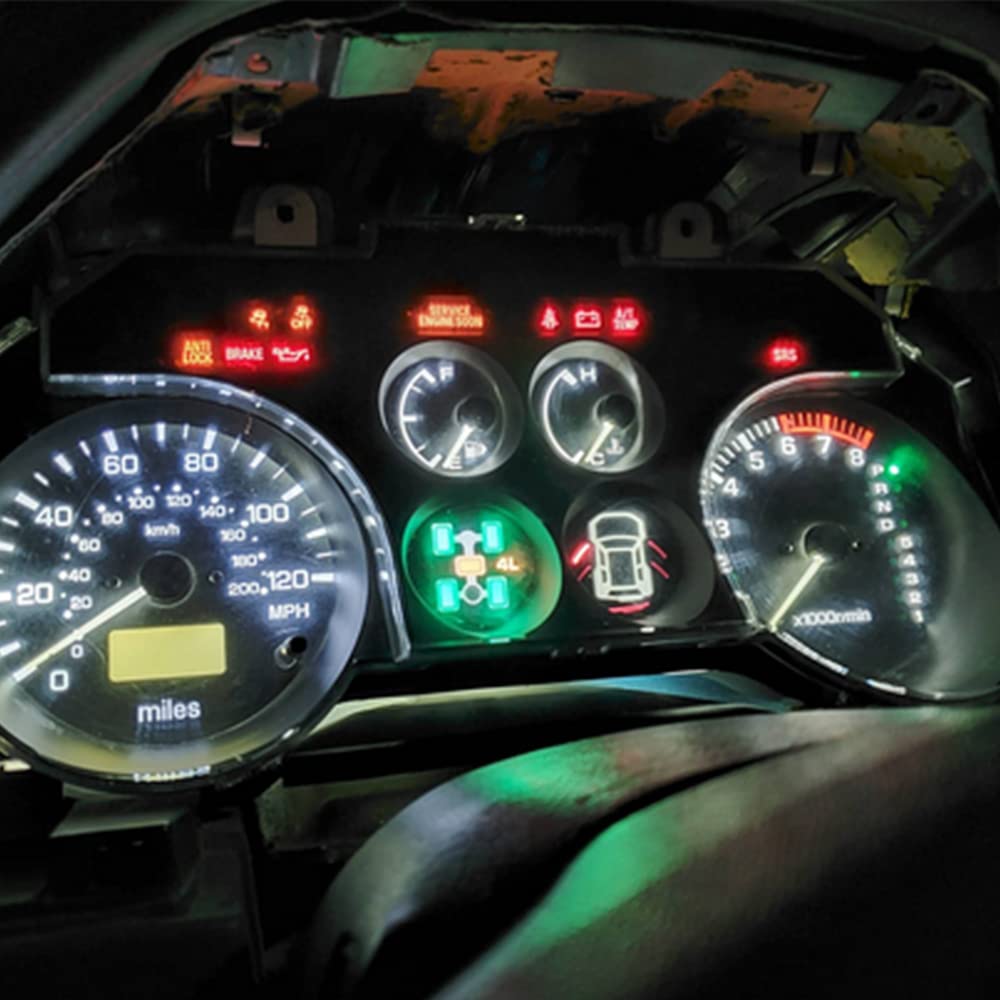 Blyilyb 10-Pack Green T5 2721 37 74 Wedge Led Bulb Pc74 Twist Sockets Replacement Dash Dashboard Lights Instrument Panel Cluster Leds Lamps