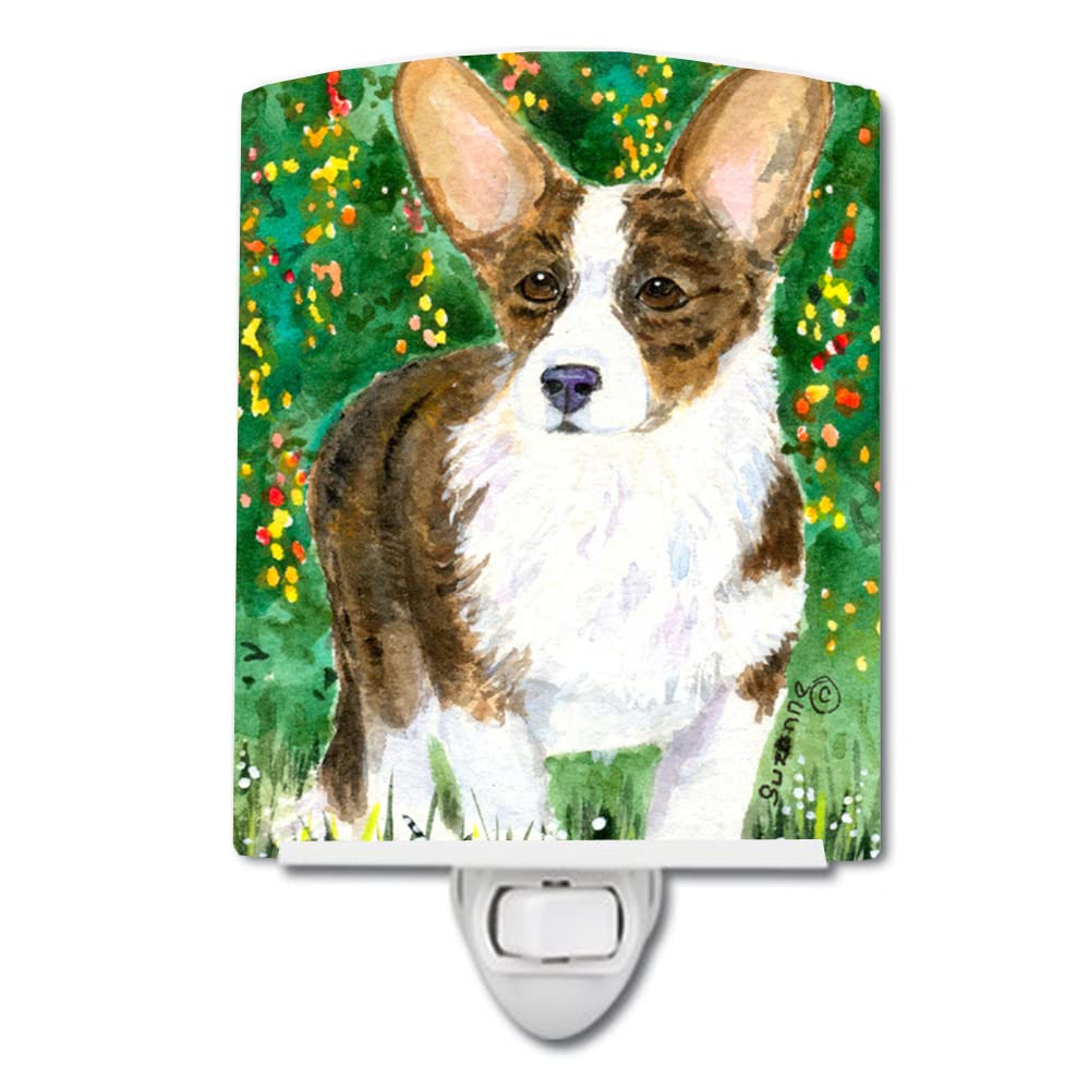 Caroline'S Treasures Ss8970Cnl Corgi Ceramic Night Light Compact, Ul-Certified, Ideal For Bedroom, Bathroom, Nursery, Hallway, Kitchen, 6X4X3, Multicolor
