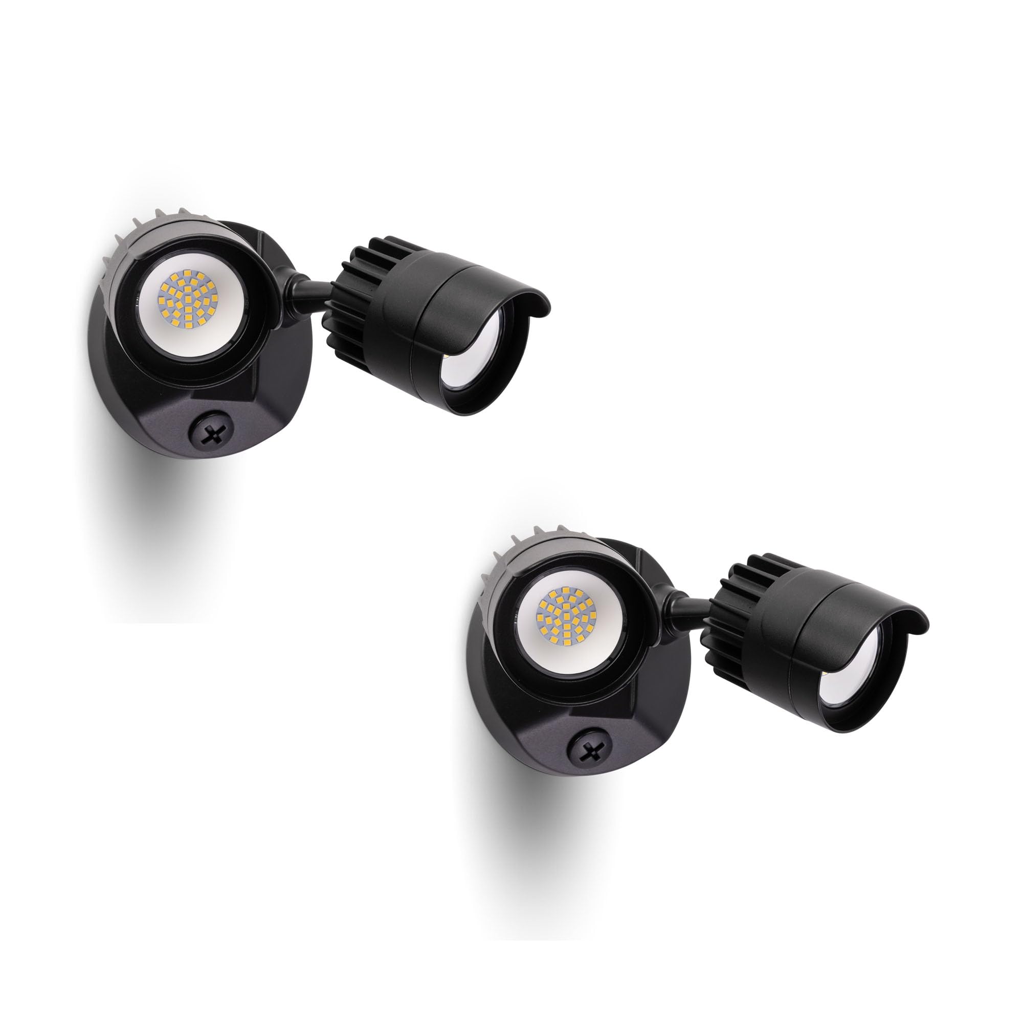 Luxfly 2 Pack Led Flood Lights Outdoor, 34W 3500Lm 5000K Daylight, Ip65 Waterproof Security Lights With 2 Adjustable Heads, Exterior Wall Light For Patio, Garage, Yard (Black-2P)