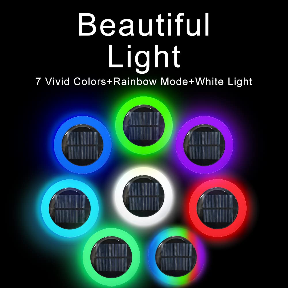 Lamtree 8 Pack 20 Lumens Colorized Solar Ground Lights,Solar Landscape Lights With Mutiple Color Functions For Pool Area, Pathwa