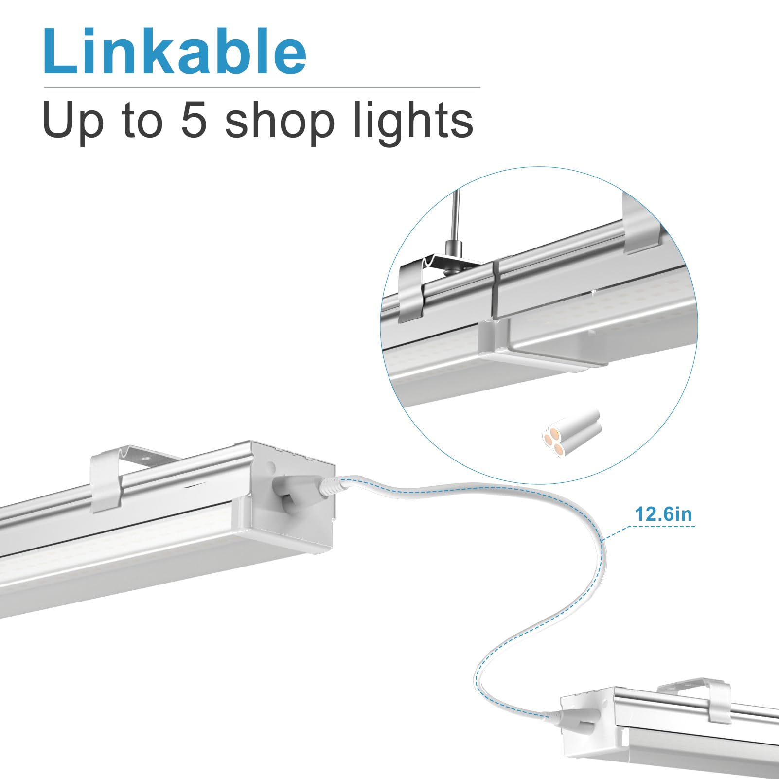 Lightdot 4Ft 100W Linkable Led Shop Light, 15000Lm, 5000K, Garage Light,