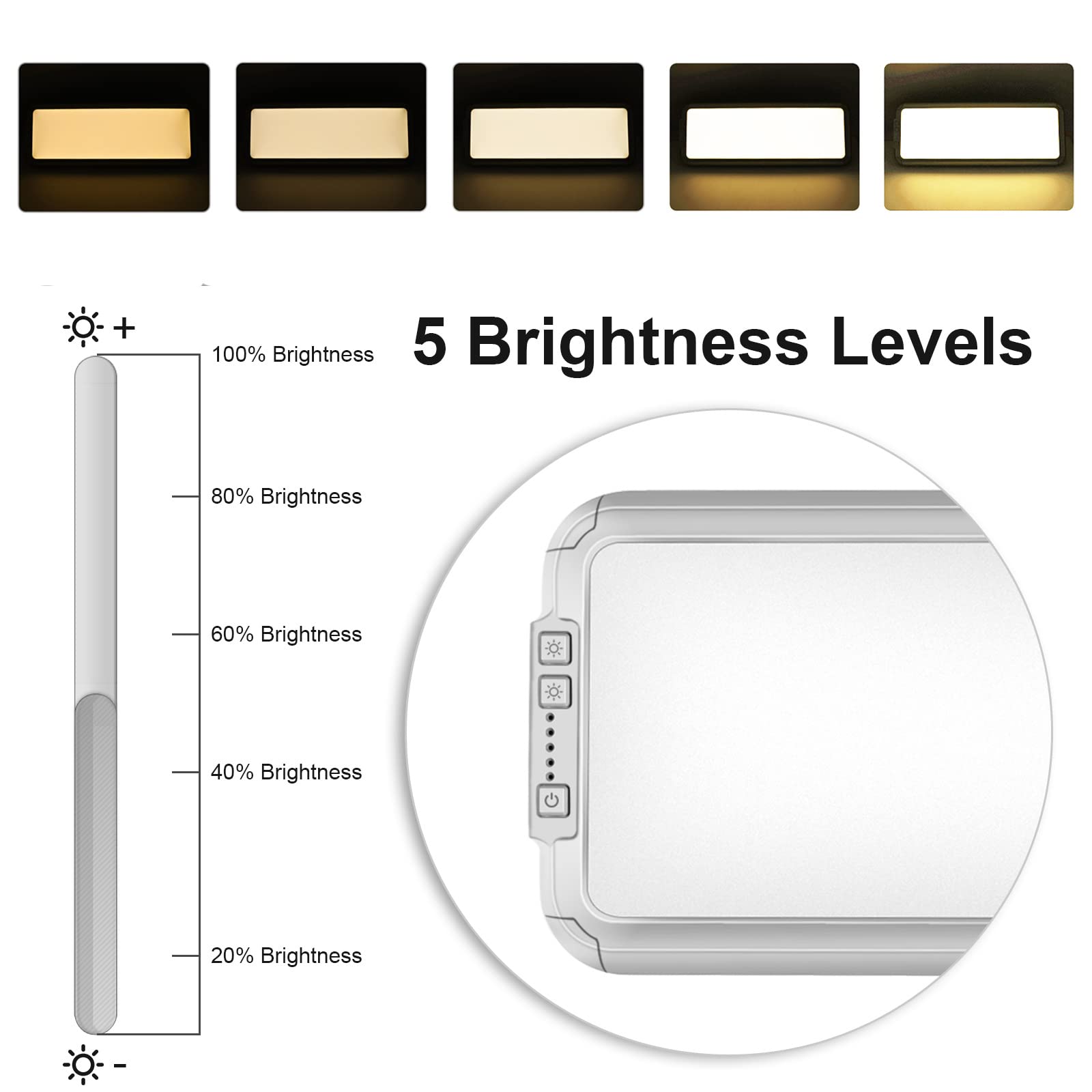 Miady RV LED Ceiling Light, 1500 Lumen, 12V, 16.5"x6.3", 3 Color Temp, Dimmable, 2-Pack Silver, Model