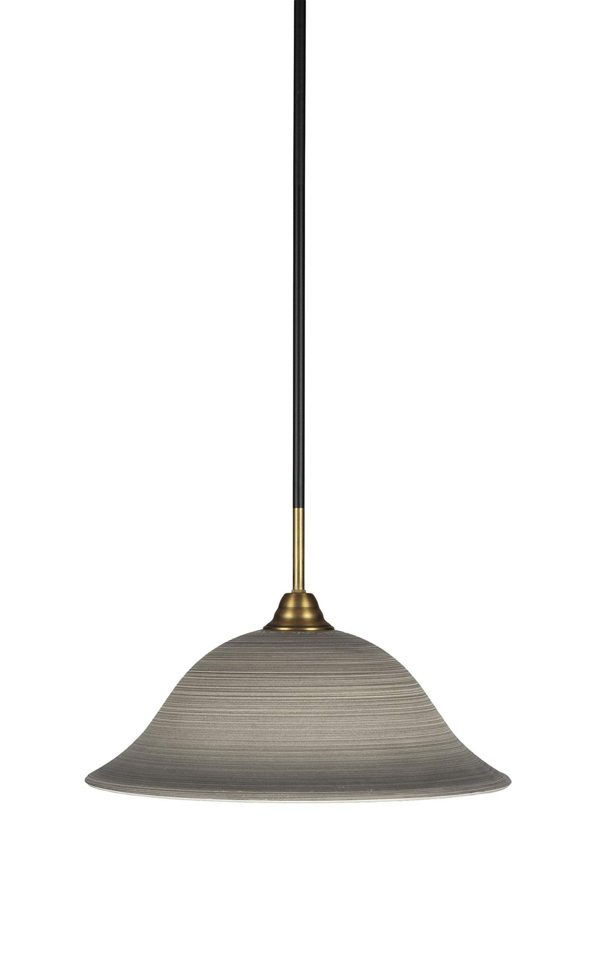 Toltec Lighting Paramount 1 Light Mini Pendant in Matte Black & Brass (3401-MBBR-602)
