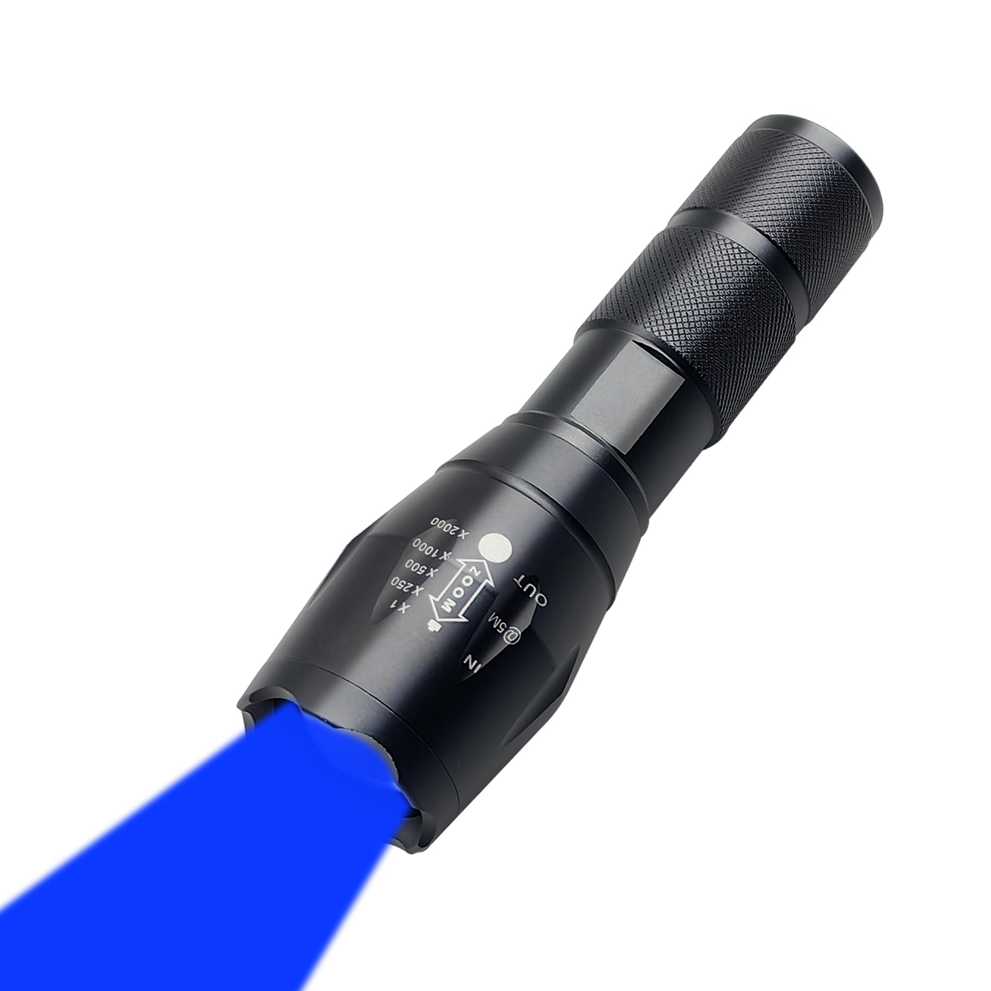 Souyos High Power Blue LED Flashlight, Zoomable, Aluminum, Model Souyos-GRBV2537, Long Range for Night Hunting and Fishing