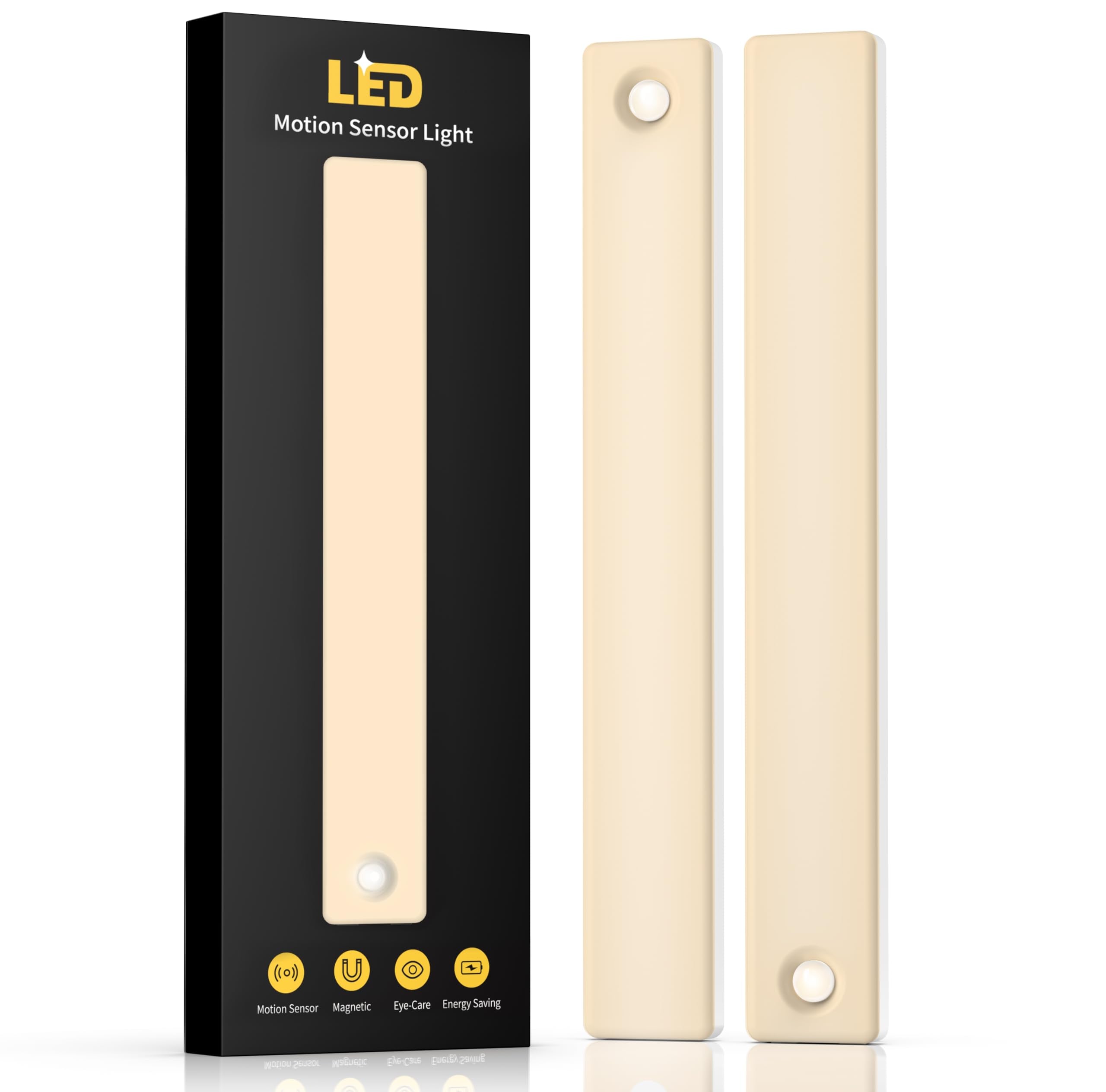 2 Pack 7 Inch 7500K 45 LED Wireless USB Rechargeable Under Counter Lights, Kitchen Lights Under Cabinet, Under Cabinet Lighting,