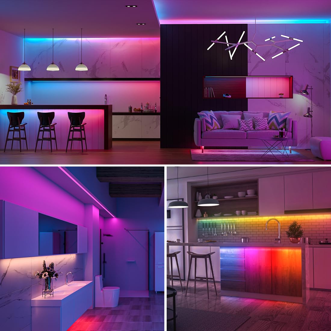 Btf-Lighting Fcob Ip66 Cob Led Strip Ws2814 Ic Rgbw 4000K 24Ft 784Led/M Dc24V Flexible High Density Color Chasing Light 10Mm Width For Home Indoor Decor(No Adapter Or Controller)