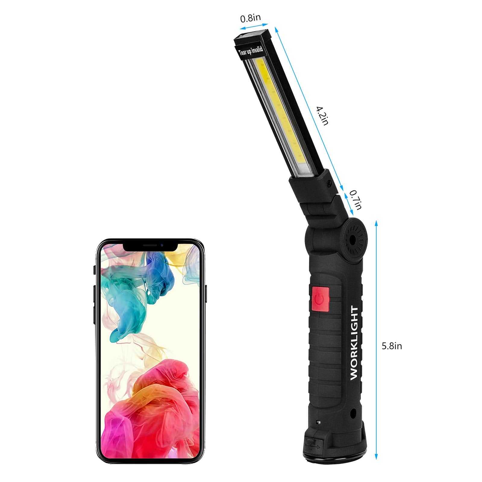 Lmaytech Gifts for Men 3Pack LED Flashlight, Rechargeable Work Lights with Magnetic Base Hook 360Rotate and 5 Modes Bright LED F