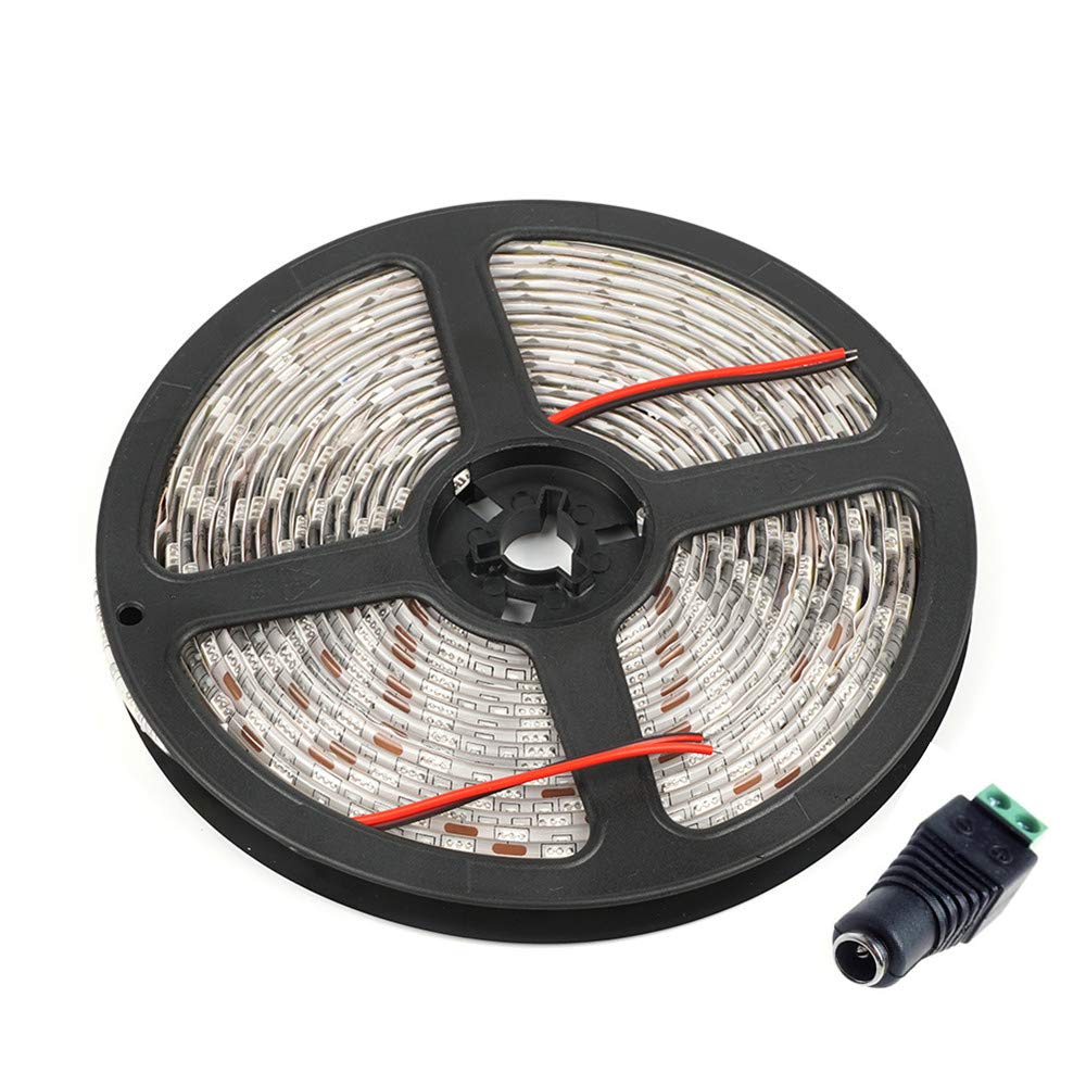 Velain 12V LED Strip Light, 16.4ft Waterproof Flexible Rope Light, 300 LEDs, Warm White, Plastic