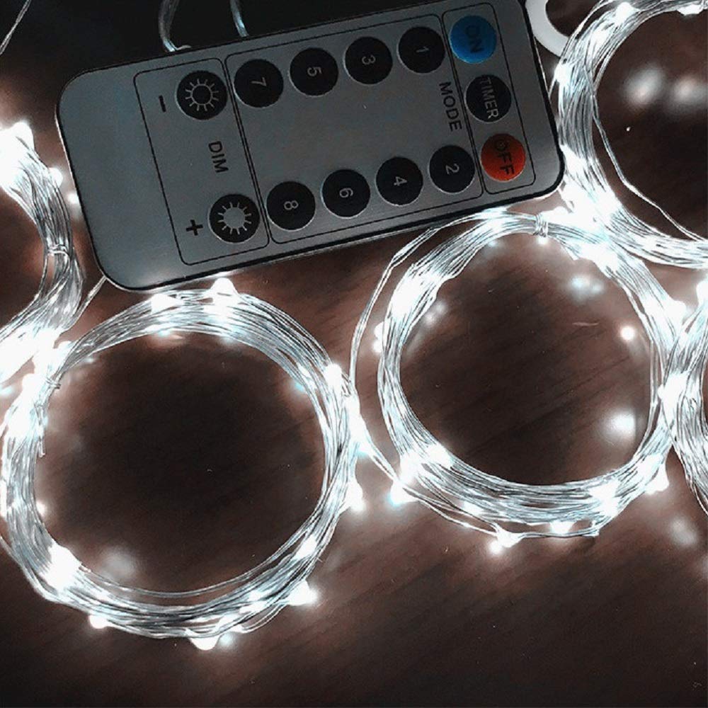 Honche Bright White Led Curtain String Lights With Remote For Wedding And Party Decorations