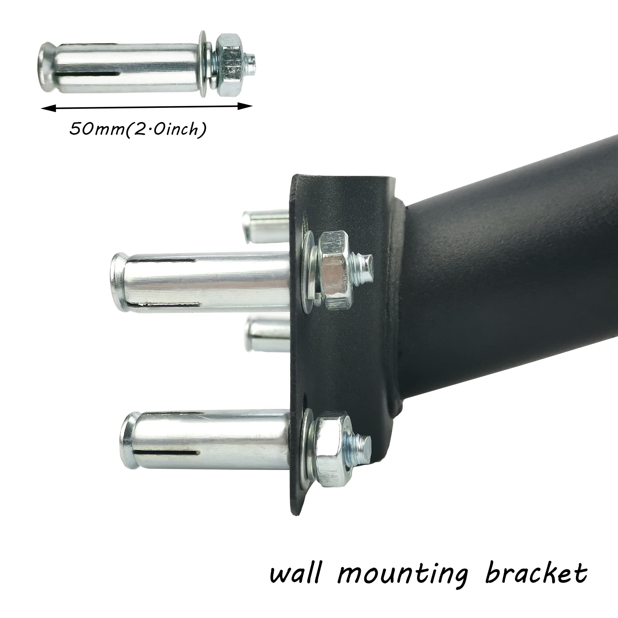 MiDive Street Light Pole - 12 Inch Black Metal Mounting Arm, Rustproof Waterproof Fixture for LED Wall Mounted Solar Light