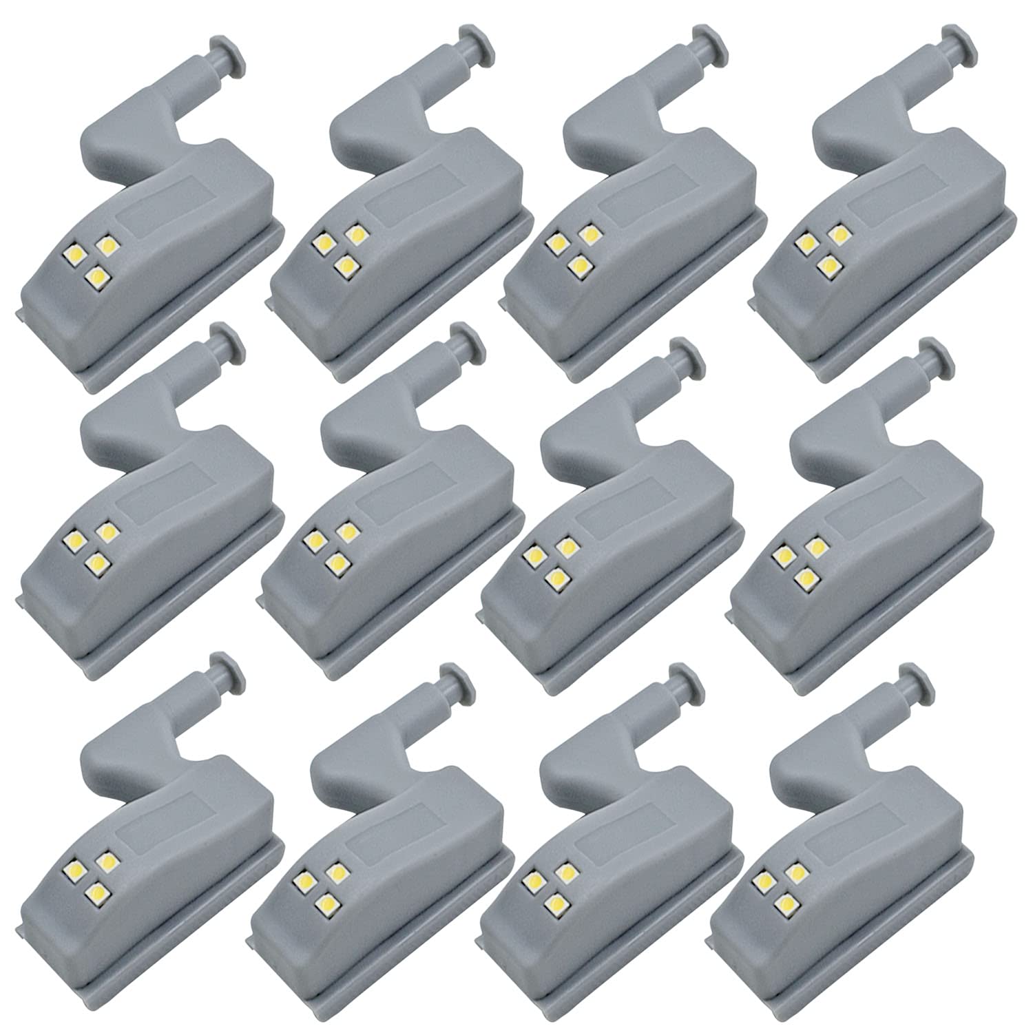Peixiong 12 Packs Hinge Led Sensor Light -Smart Touch Induction Cabinet Light For Kitchen Cabinet Cupboard Closet Night Lights,