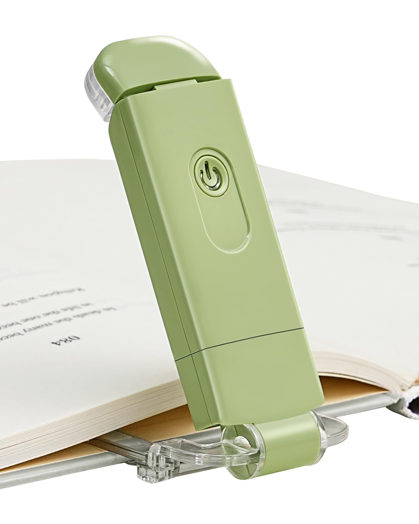 DEWENWILS USB Rechargeable Book Reading Light, LED Clip-On, 4 Brightness Levels, Grass Green, Model IT-008